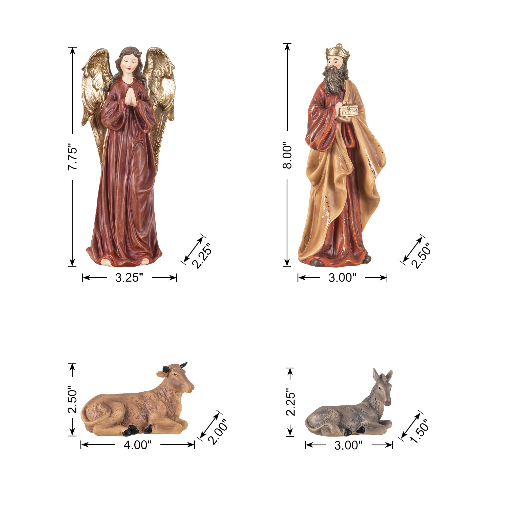 Glitzhome® 8" 10-Piece Christmas Nativity Figurine Set