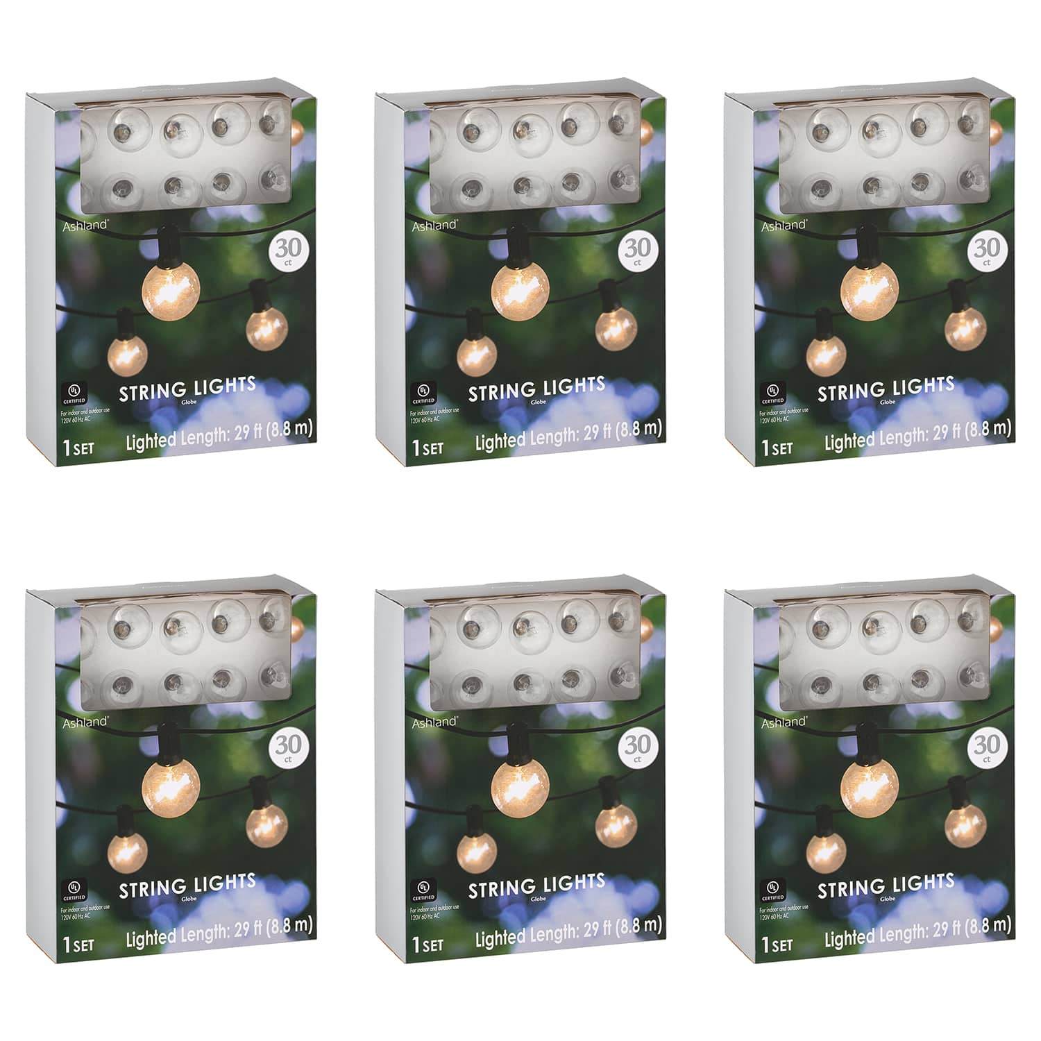 6 Pack: 30ct. Clear Globe String Lights by Ashland®