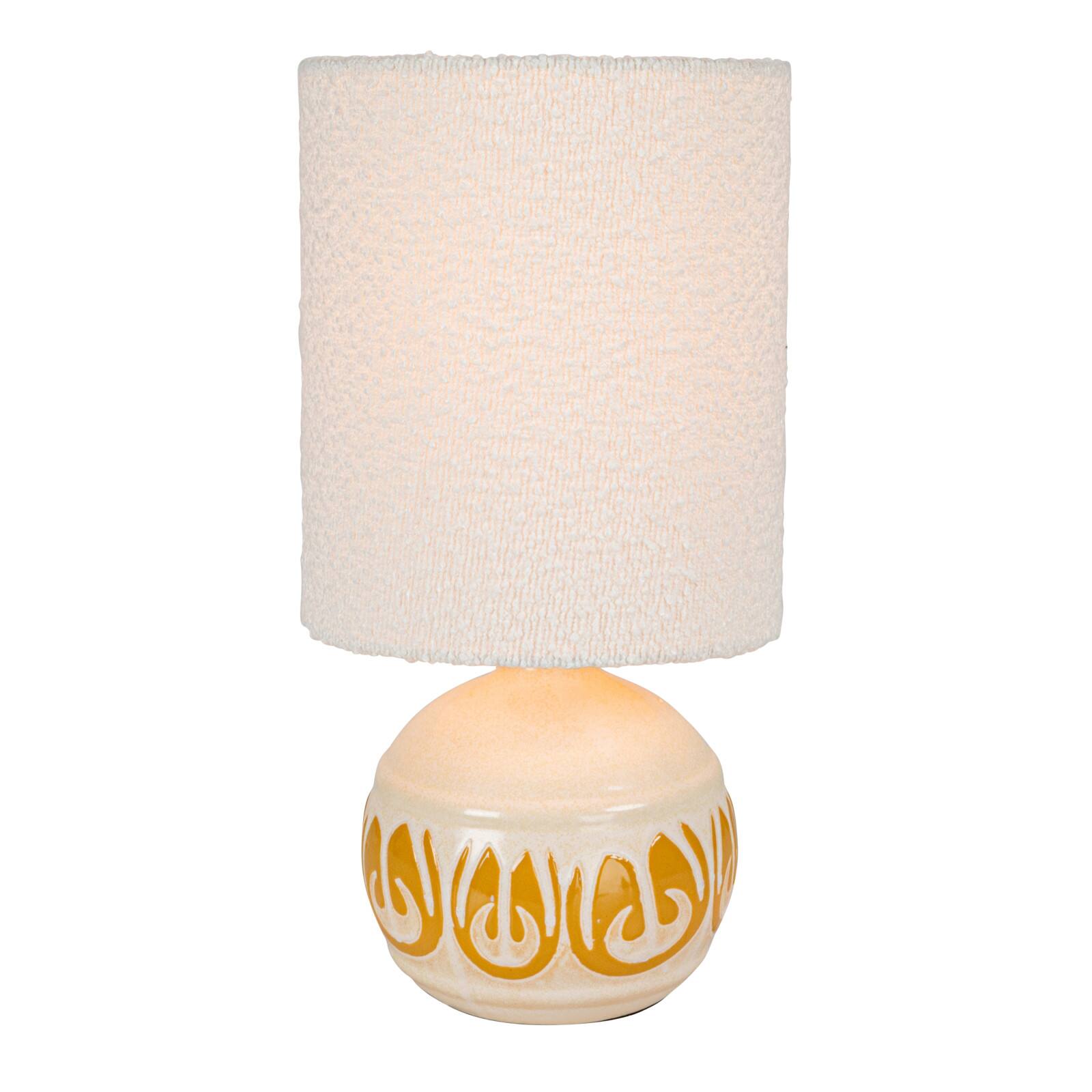 Hello Honey® 15.75" Yellow & Cream Sunlit Embossed Stoneware Table Lamp, 2ct.