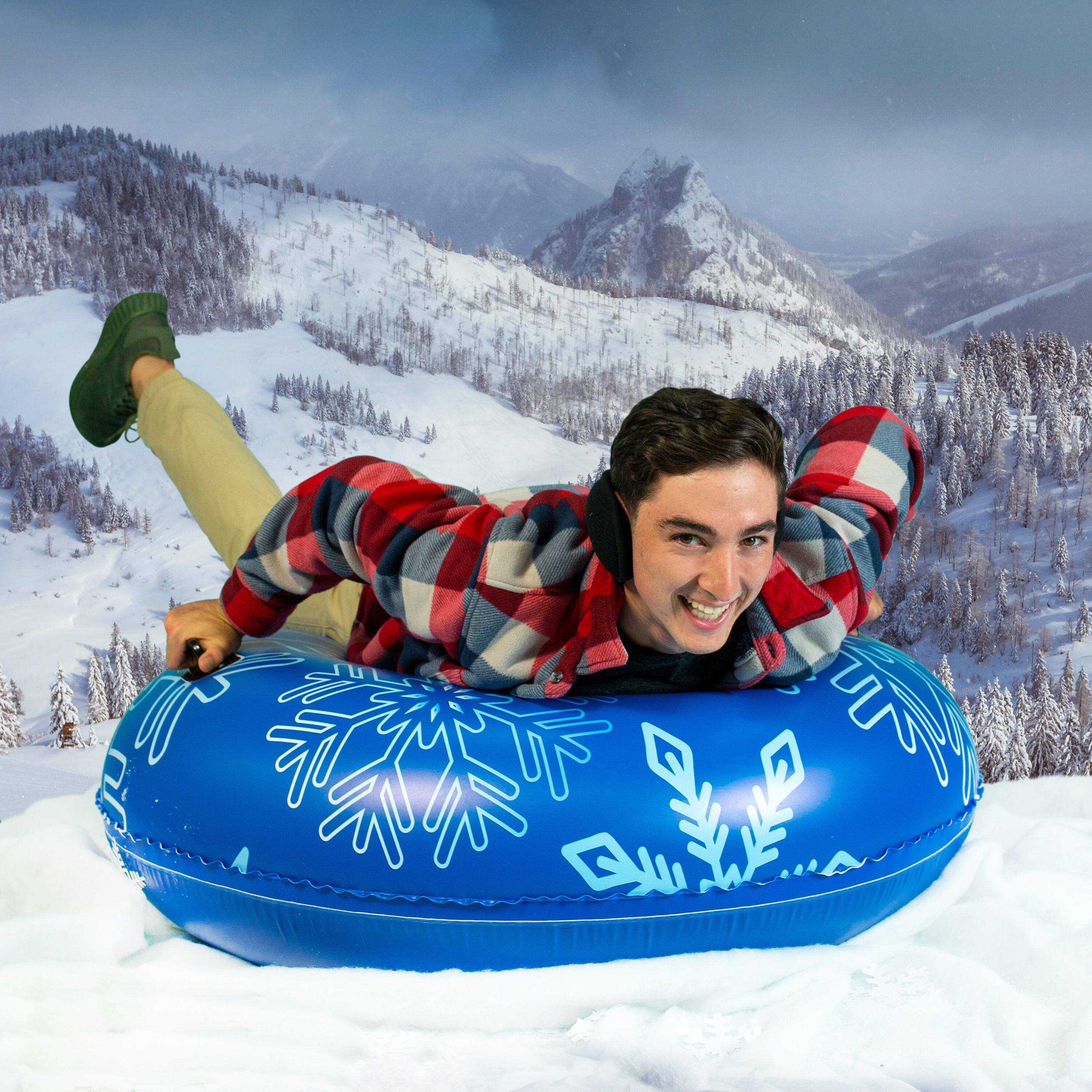 SnowCandy 48" Heavy Duty Pro Edition Deluxe Inflatable Snow Tube