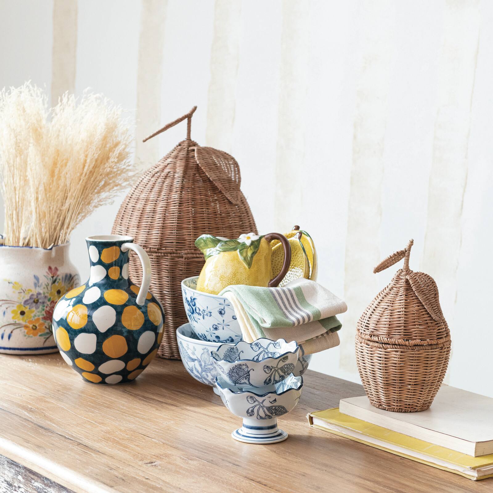 Hello Honey® 5.75" Blue & White Botanical Bliss Stoneware Bowl