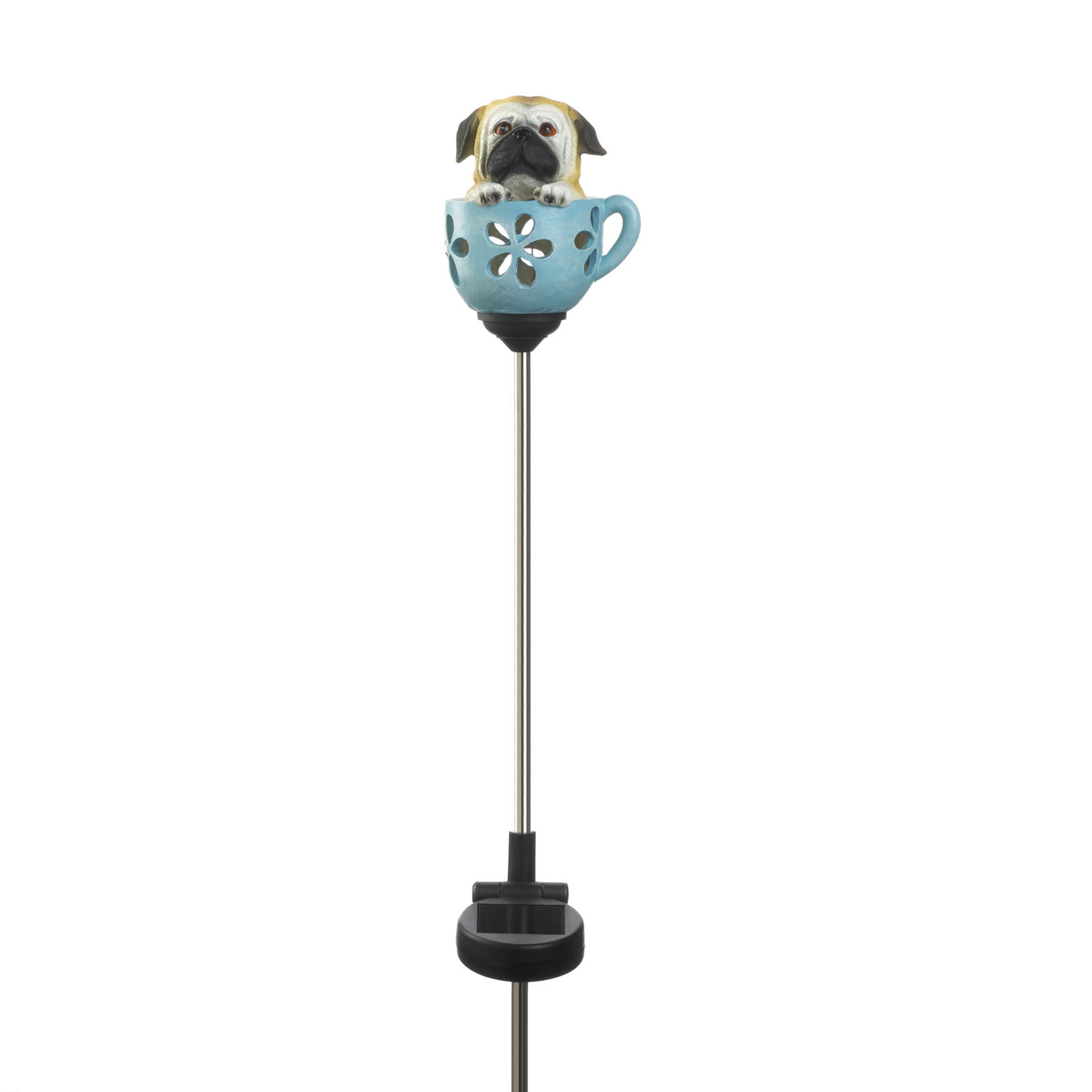 31" Pup in Cup Solar Garden Stake