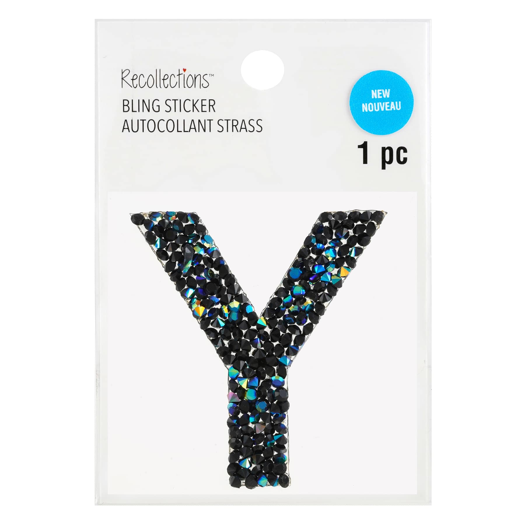 12 Pack: Black AB Letter Bling Sticker by Recollections®