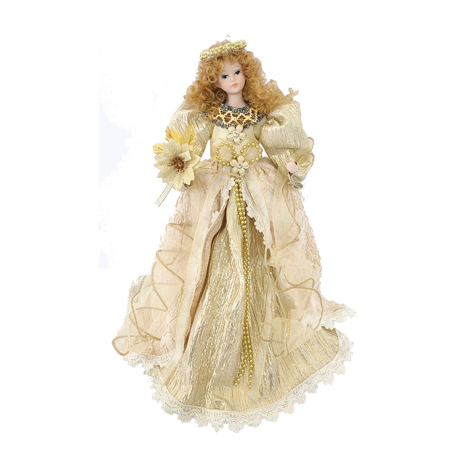 Santa's Workshop 14" Cream Angel Tree Topper