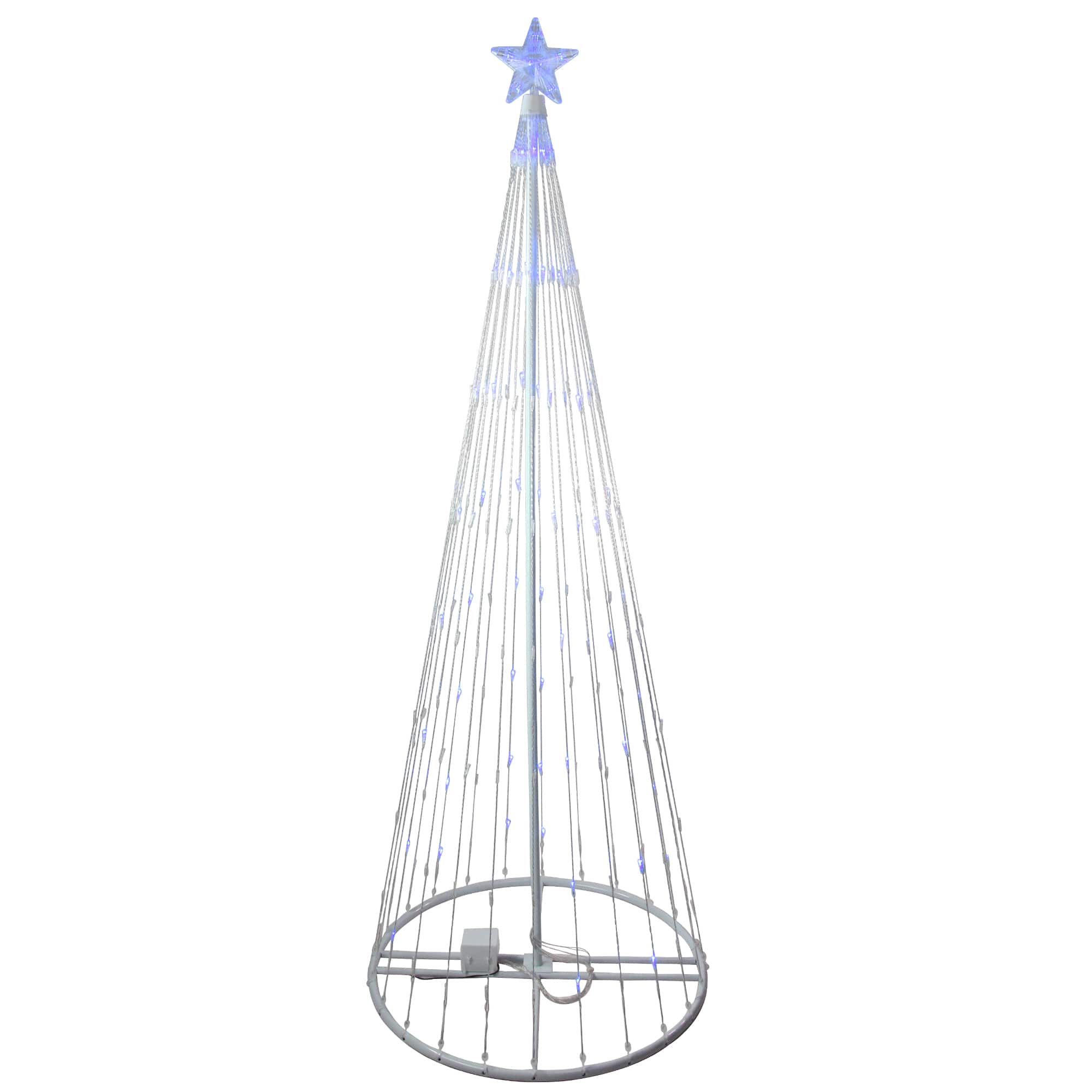 Northlight 12ft. Pre-Lit LED Lighted Show Cone Christmas Tree Decoration, Blue LED Lights