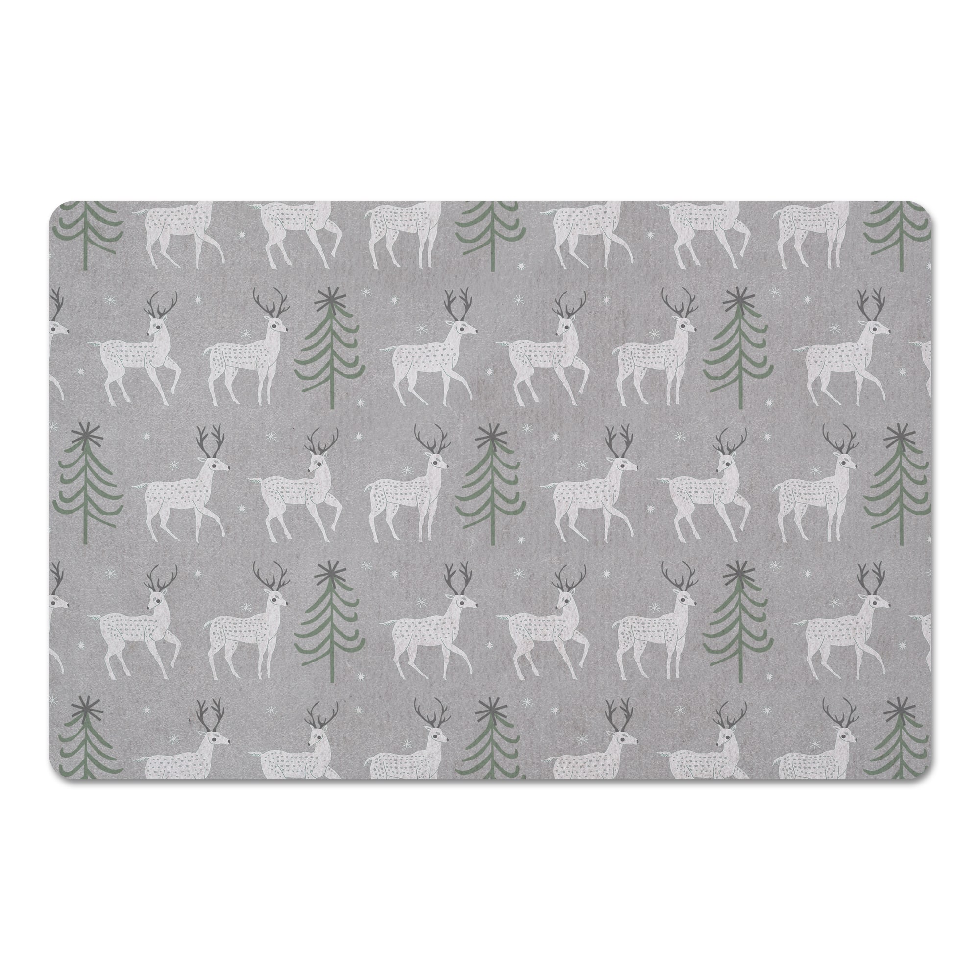 Deer and Tree Pattern 27x18 Floor Mat