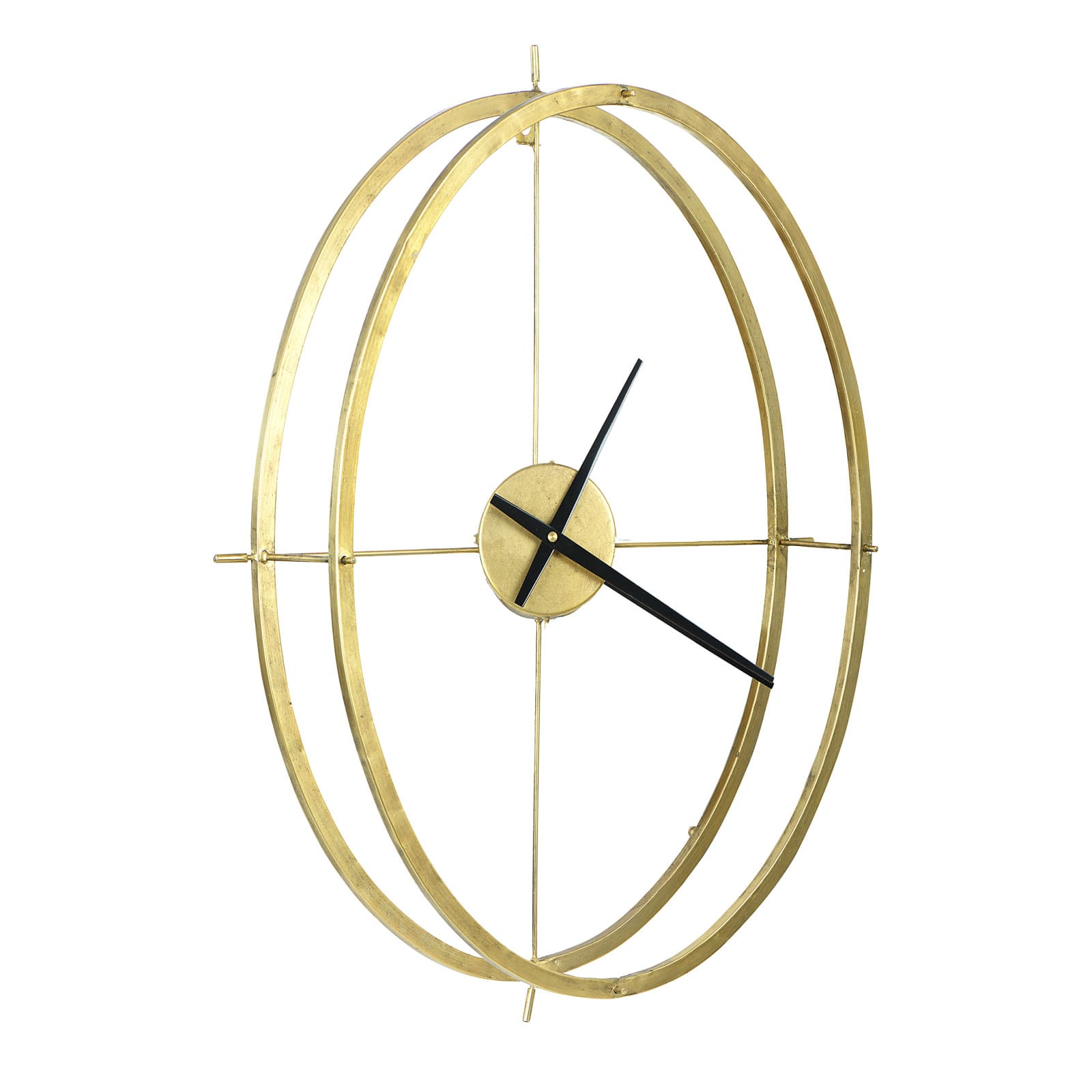 Hello Honey® 2.5ft. Gold Double Frame Round Clock