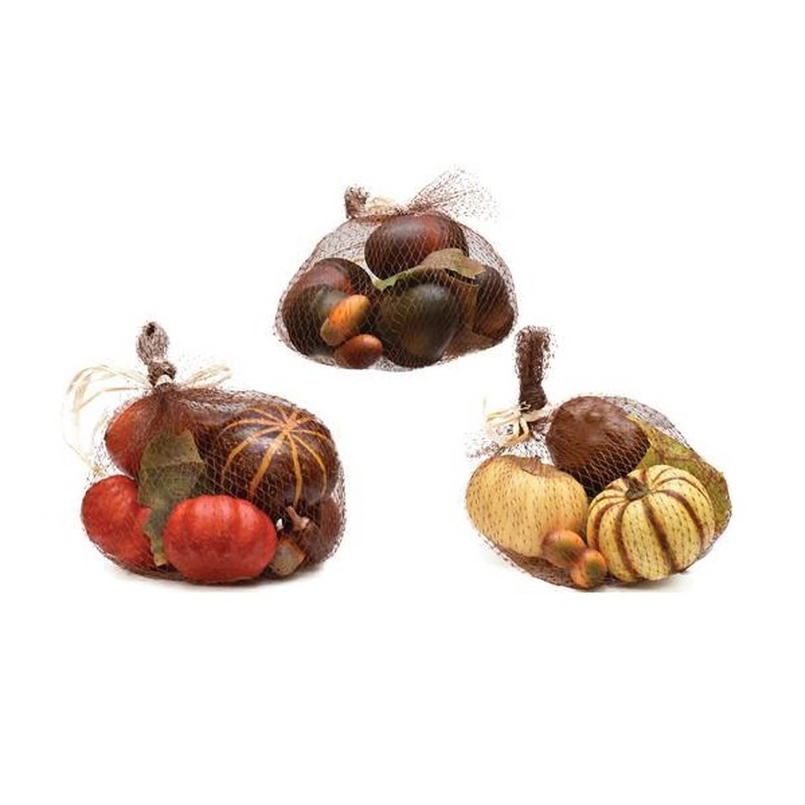 11-PC Autumn Harvest Artificial Pumpkin  Gourd  Acorn and Leaf Decoration Set