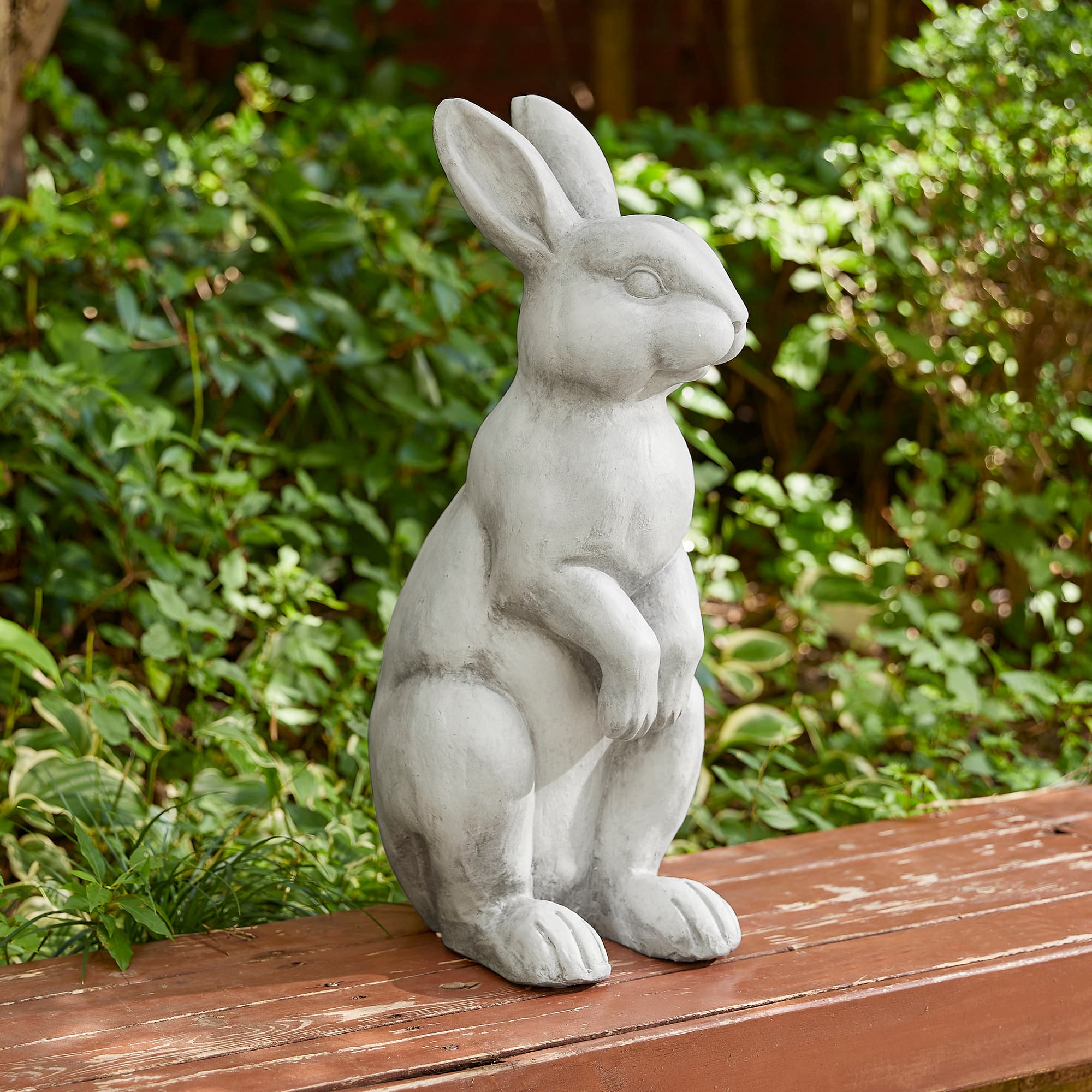 Glitzhome® 22.75" MGO White Standing Rabbit Statue