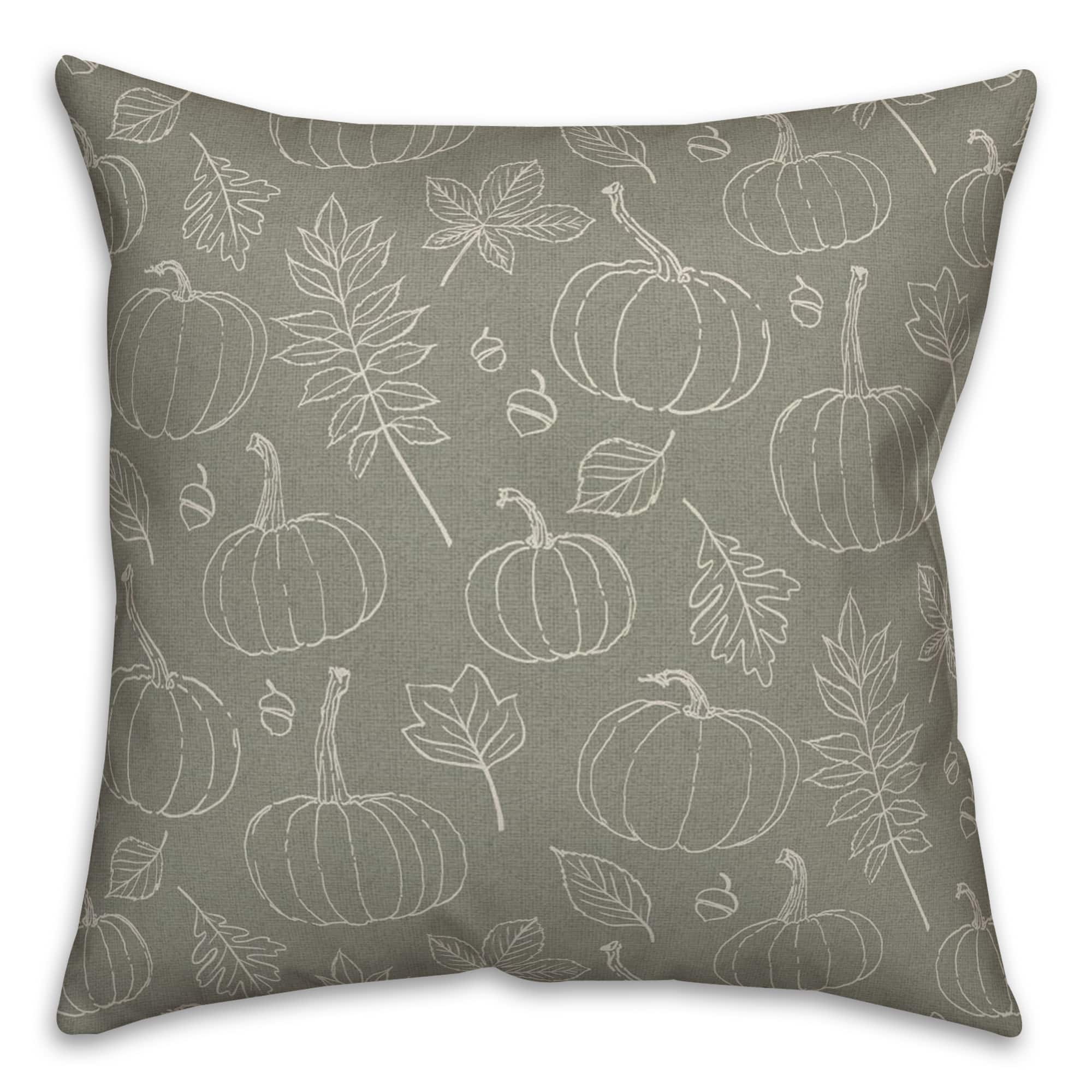 Green Fall Pattern Throw Pillow
