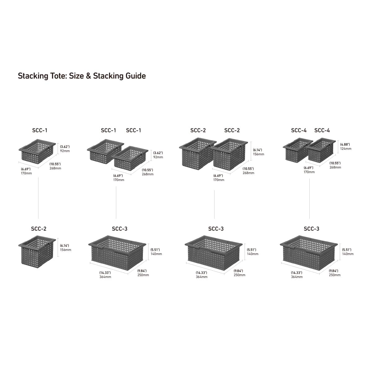 Like-it Large Gray Stacking Tote