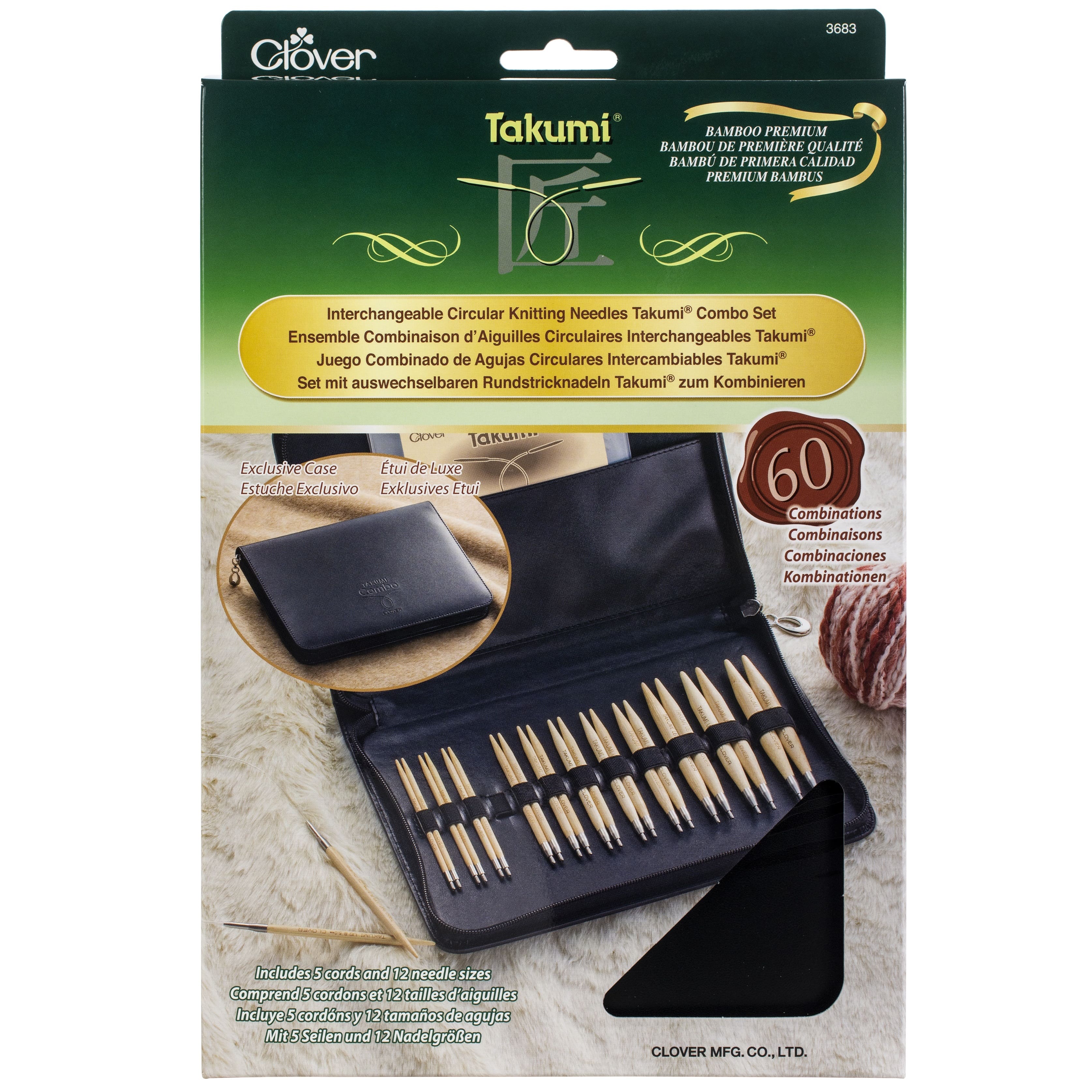 Clover Takumi® Bamboo Interchangeable Circular Knitting Needle Set