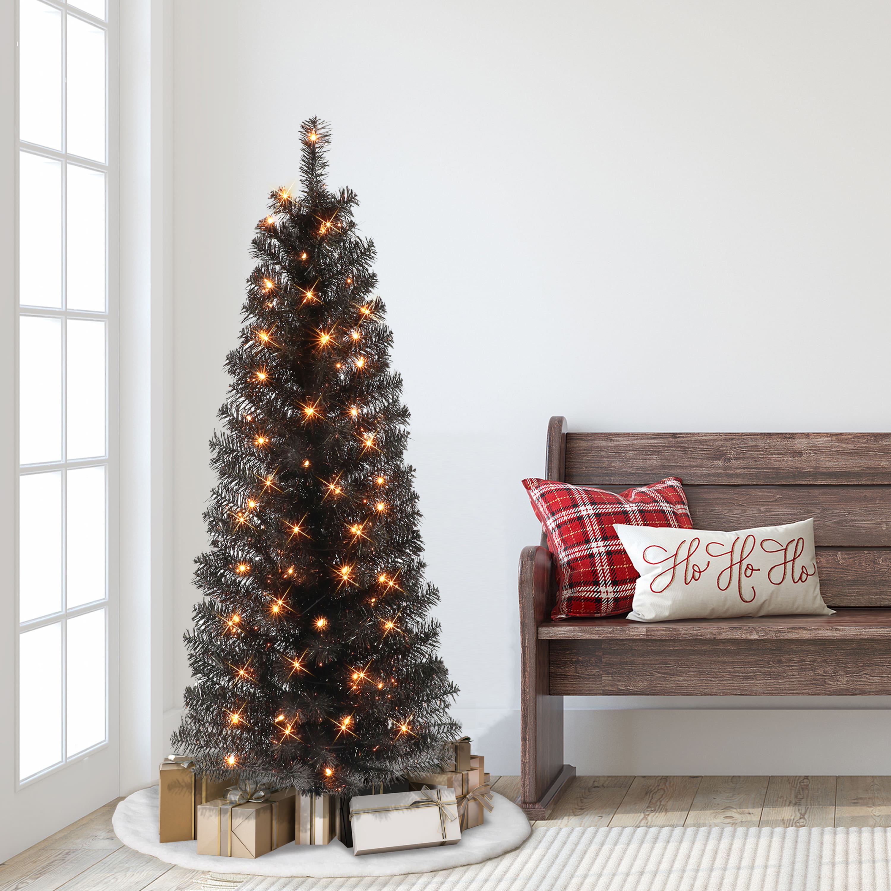 4.5ft. Pre-Lit Tinsel Artificial Christmas Tree