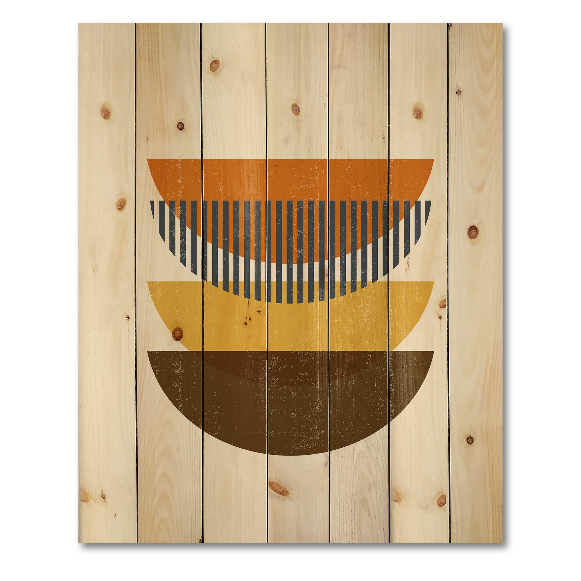 Designart - Abstract Geometric Moon In Earth Tones