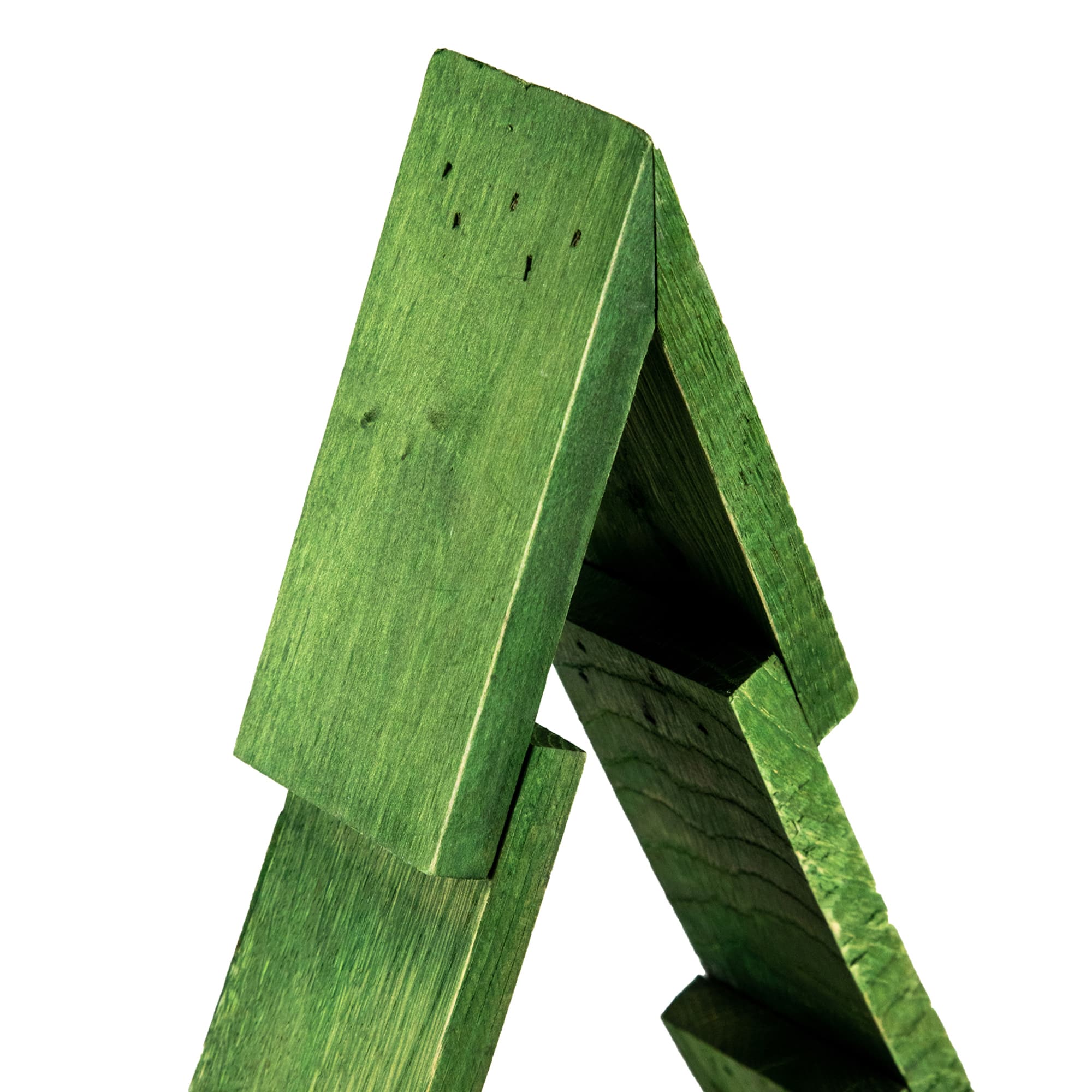 9.5" Green Geometric Wooden Christmas Tree Tabletop Décor