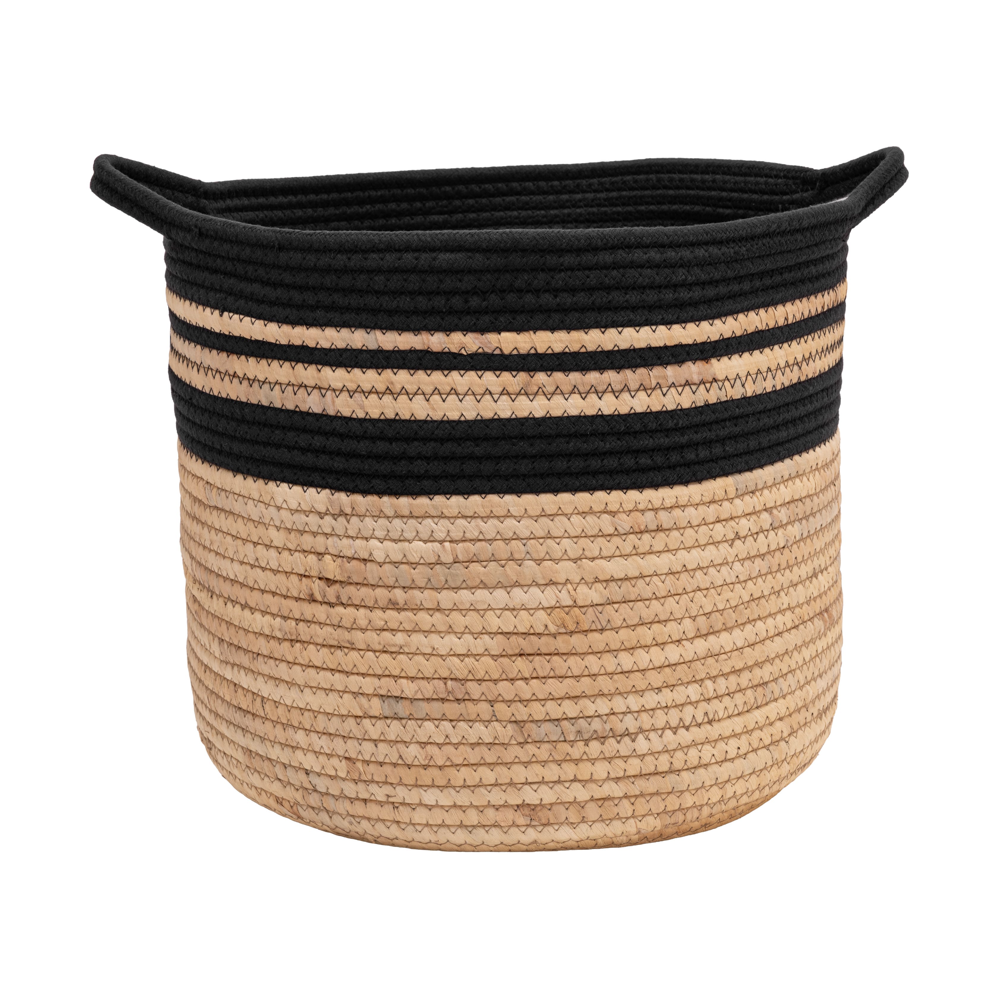 Seville Classics Round Water Hyacinth & Rope Basket