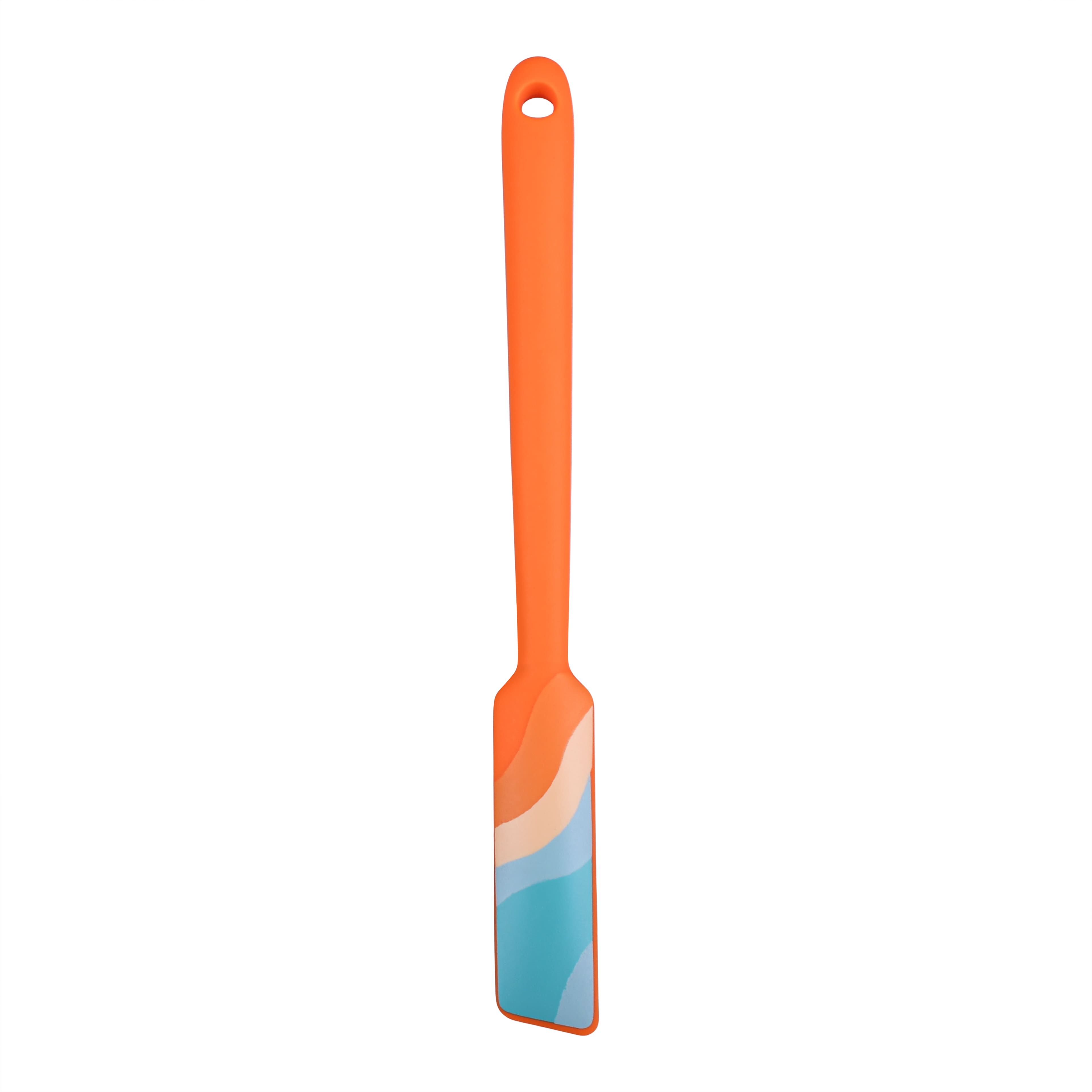 Orange Waves Mini Silicone Jar Spatula by Makery™
