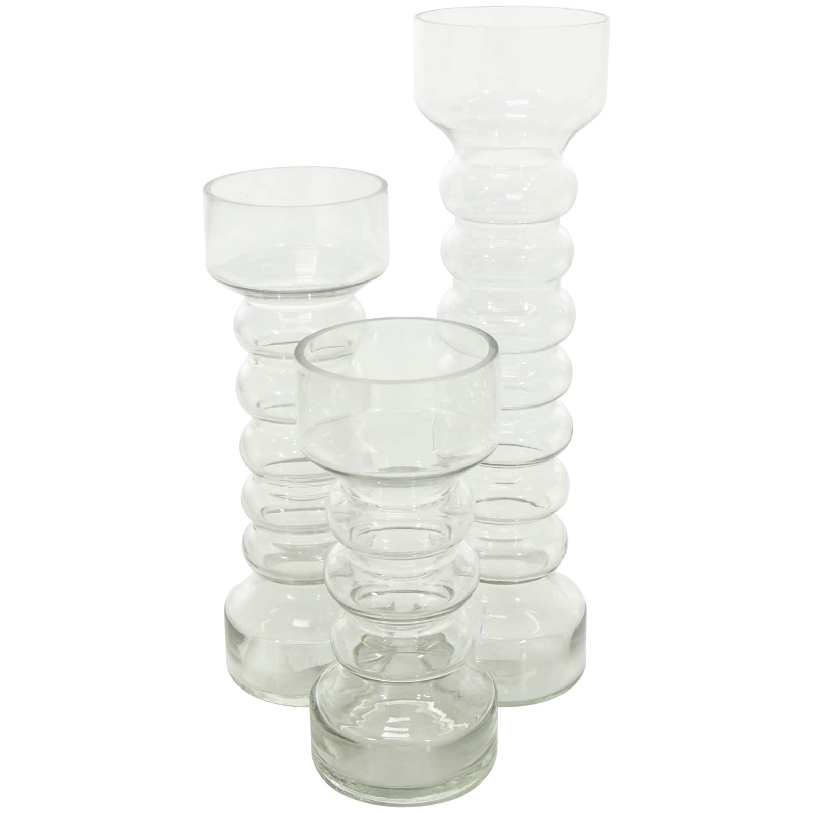 Clear Glass Candle Holder Set
