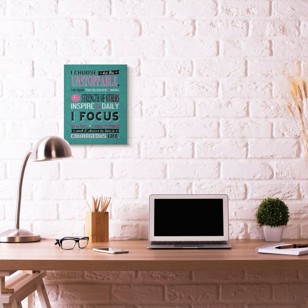 Stupell Industries I Choose Unstoppable Inspirational Canvas Wall Art