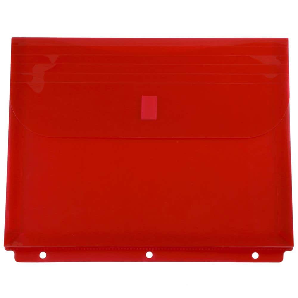 JAM Paper 9.5" x 11.5" Hook & Loop Closure 3-Hole Punch Plastic Envelopes