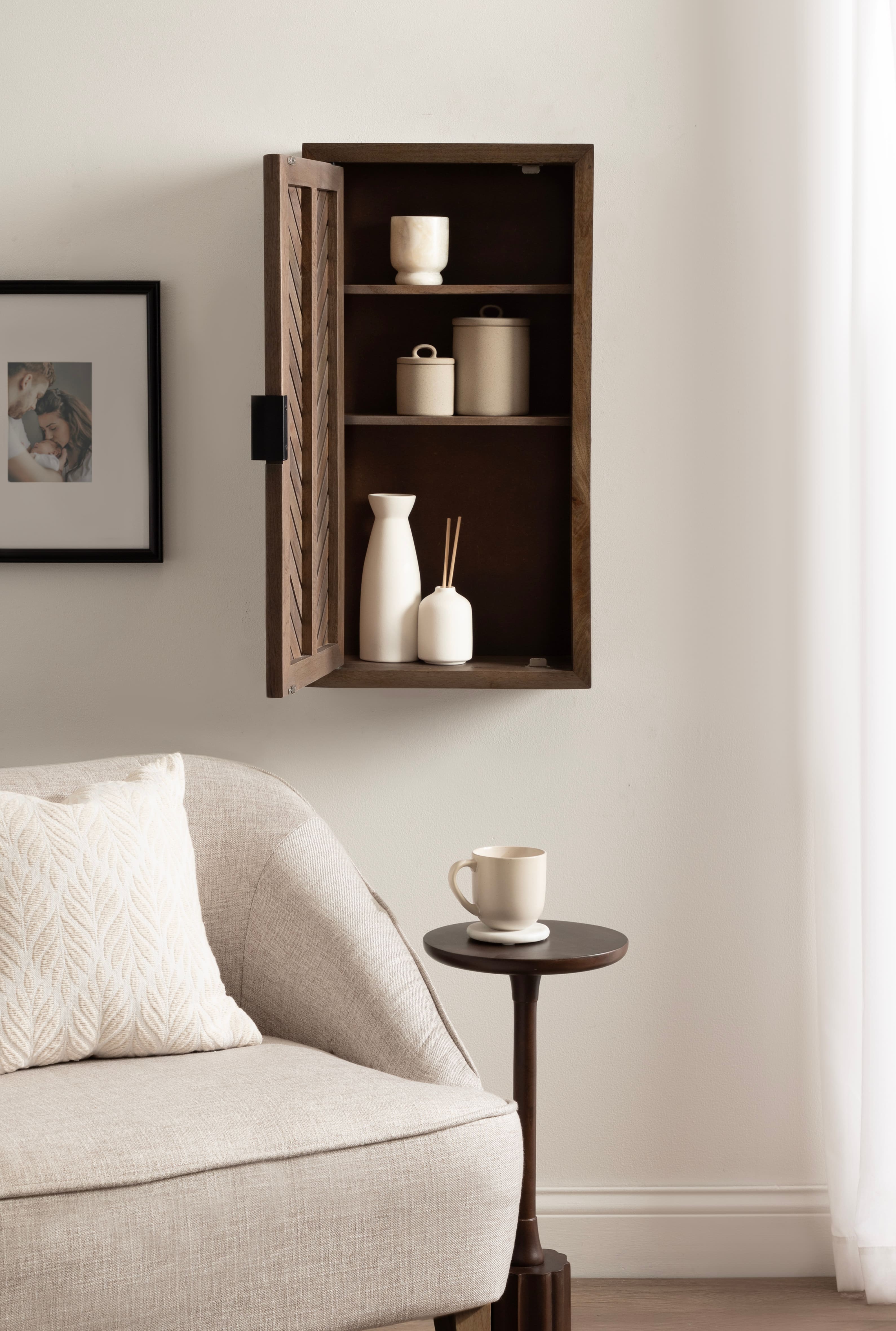 Kate and Laurel Mezzeta Tall Wood Bath Cabinet