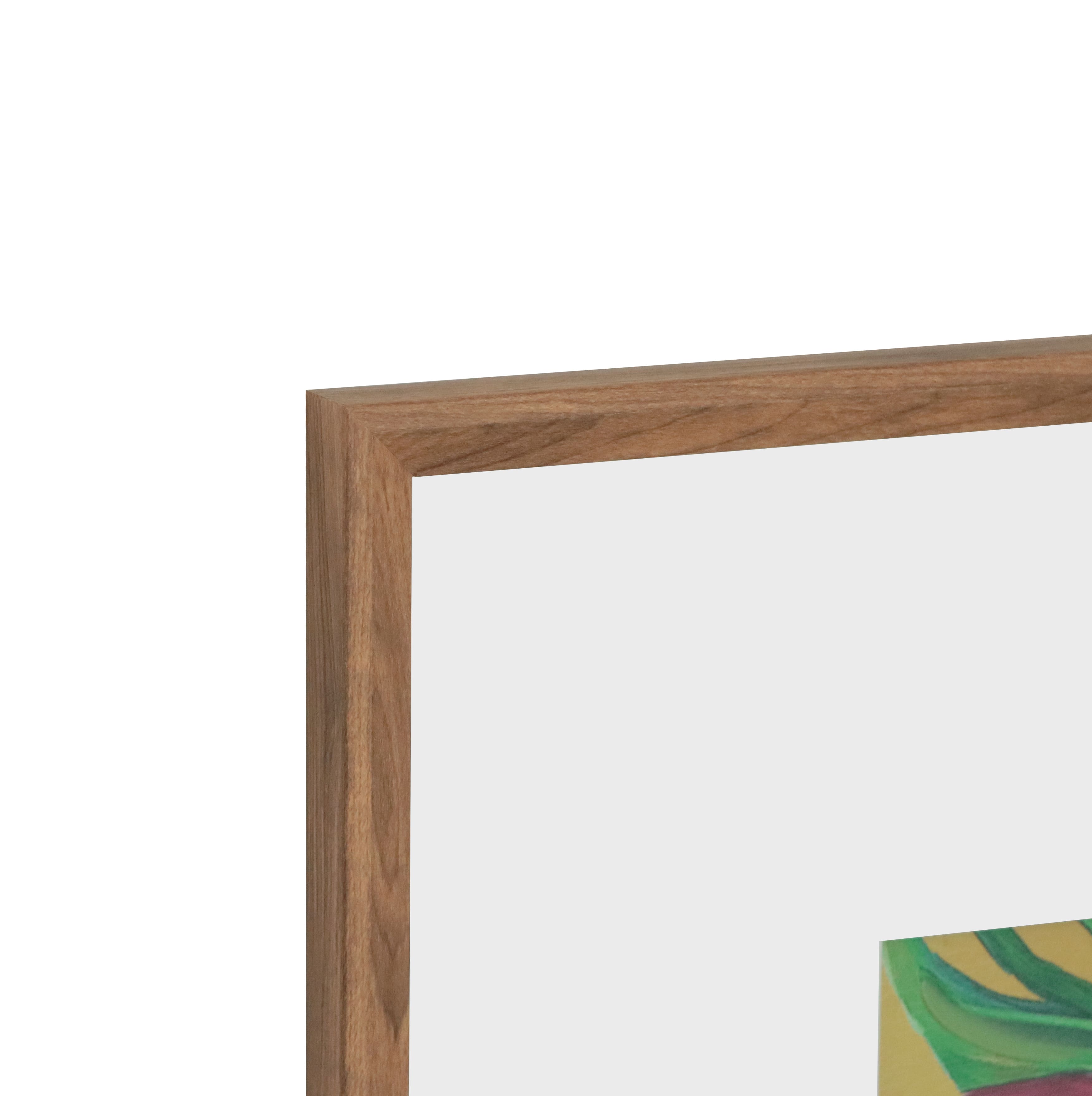 20" x 20" Pink Monstera Leaf Wall Décor in Woodgrain Frame by Ashland®