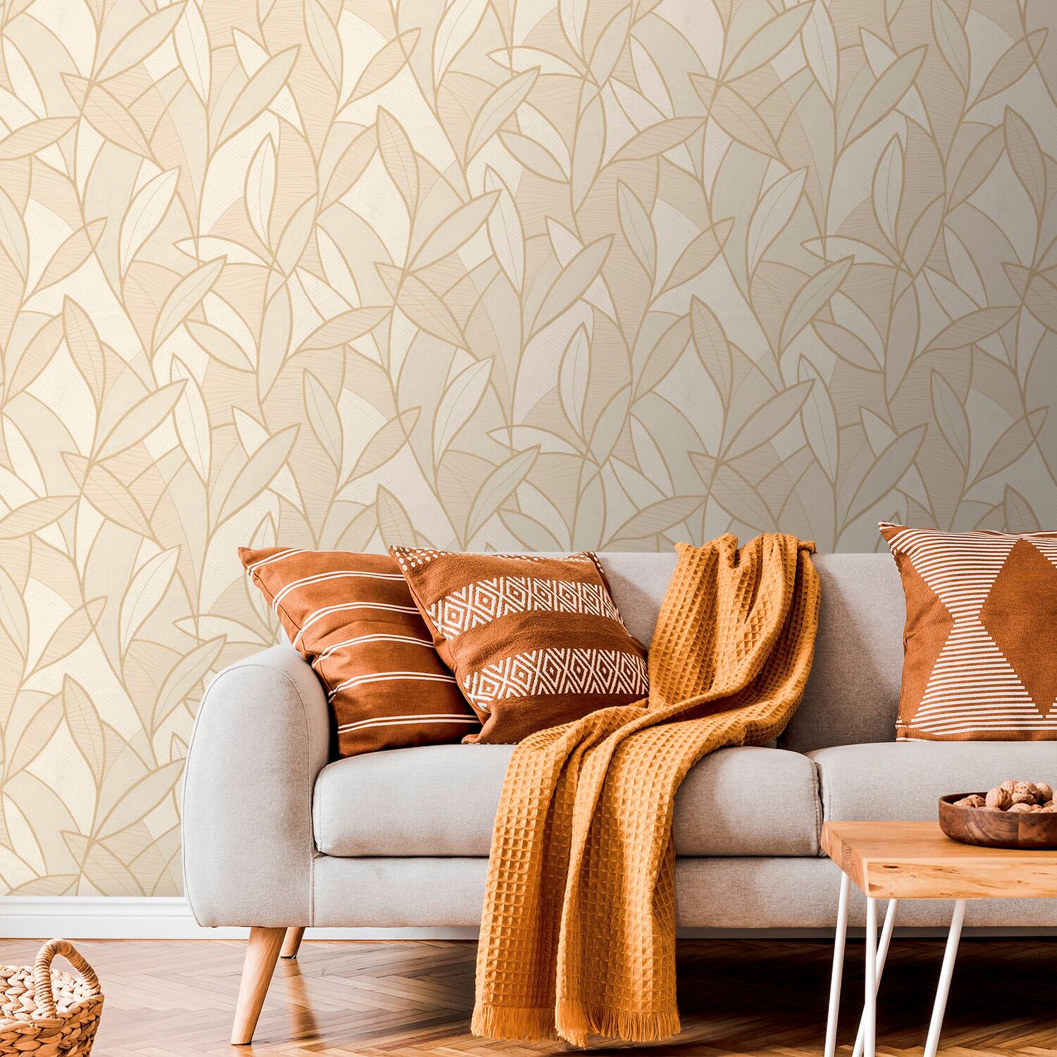Designs Direct Carved Leaf Wallpaper