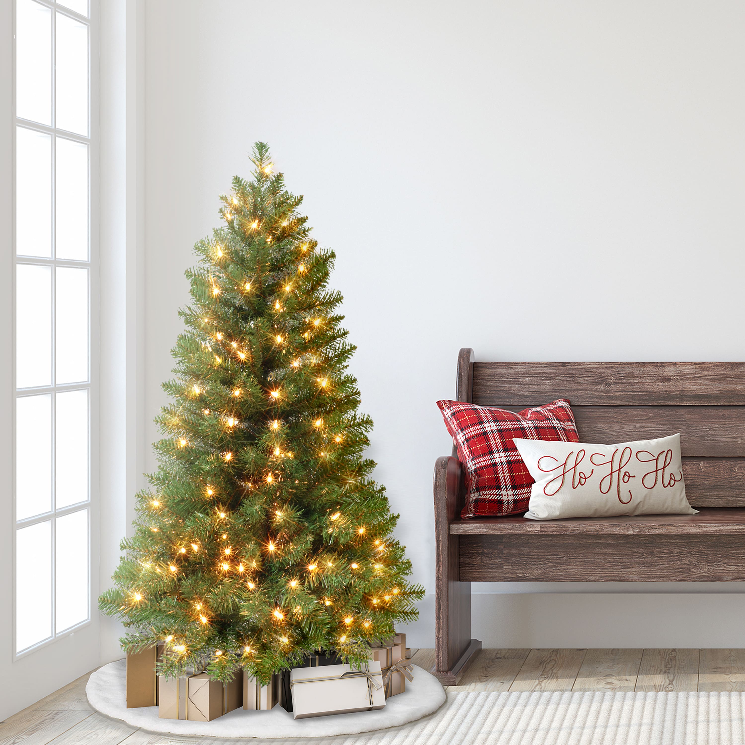6 Pack: 4.5ft. Pre-Lit Virginia Pine Artificial Christmas Tree, Clear Lights