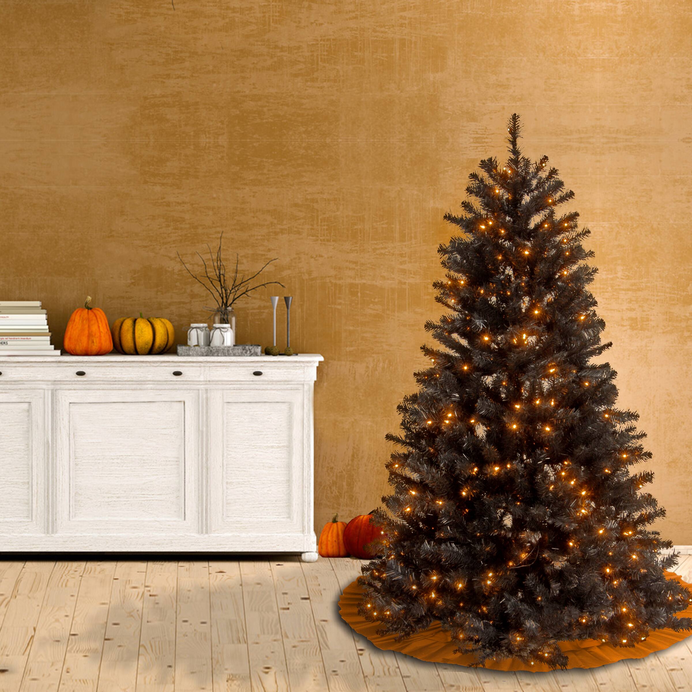 4.5ft. Pre-Lit North Valley® Black Spruce Artificial Christmas Tree, Clear Lights