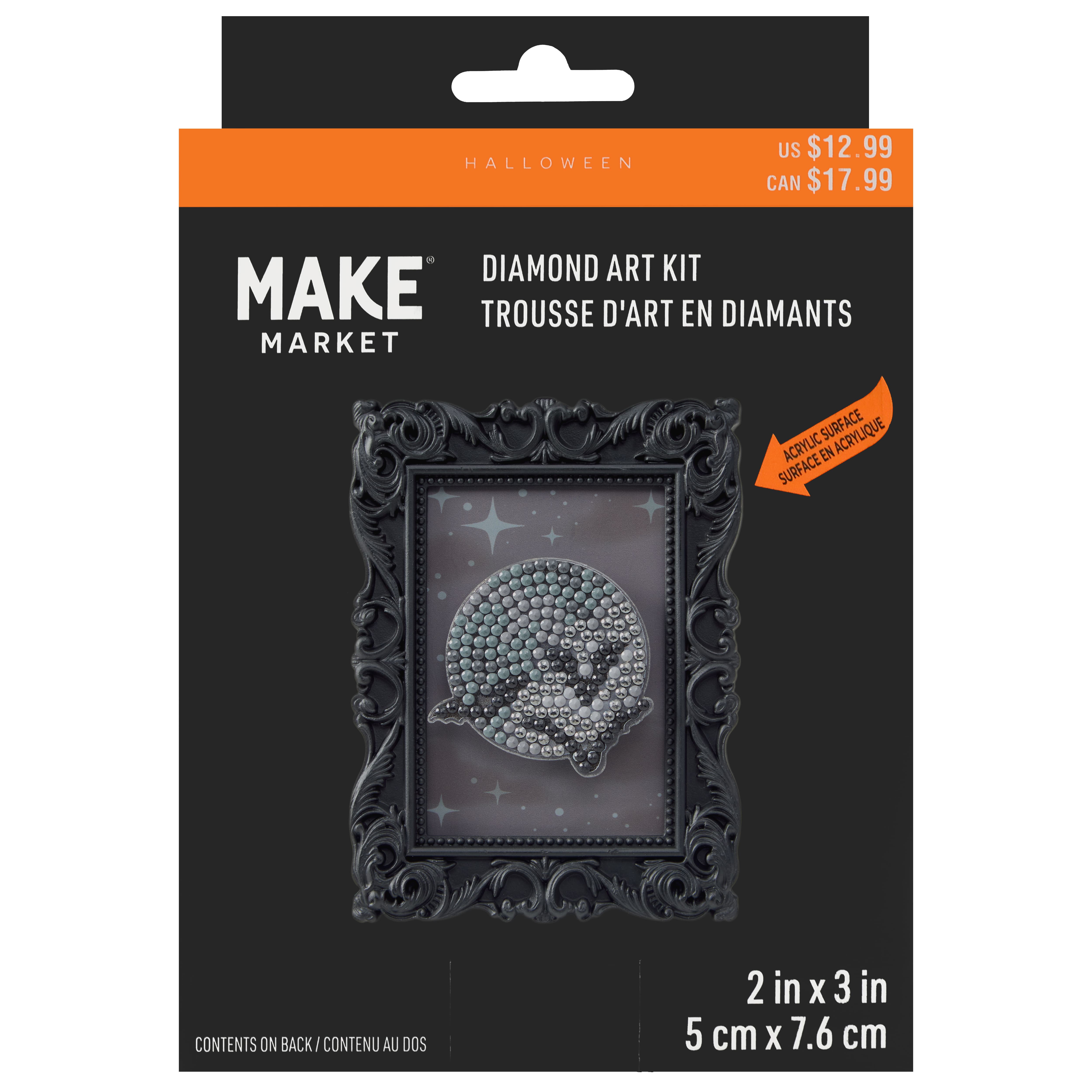 2" x 3" Moon & Bats Acrylic Surface Diamond Art Kit with Frame by Make Market®