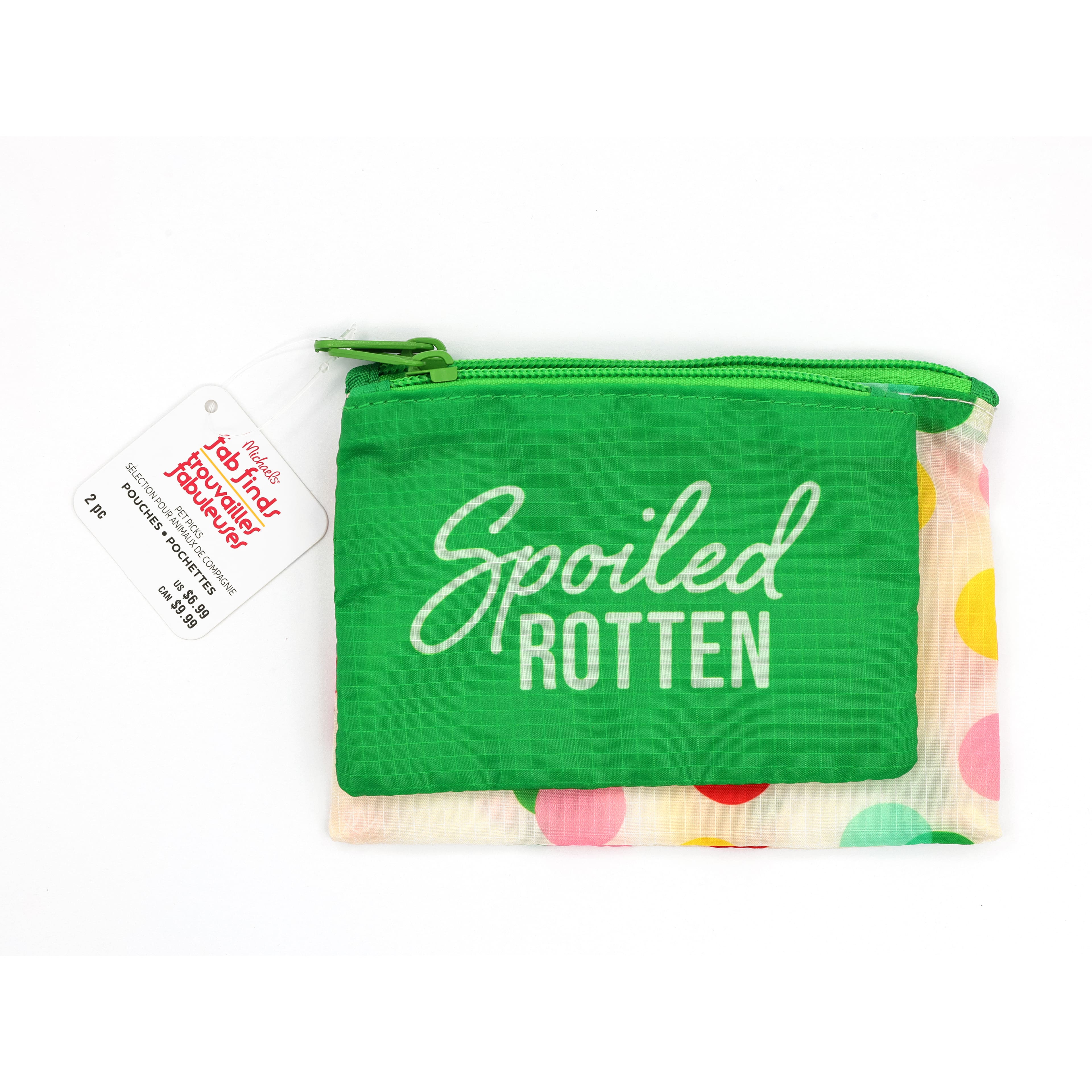 Green & Polka Dot Pet Pouch Set by Fab Finds