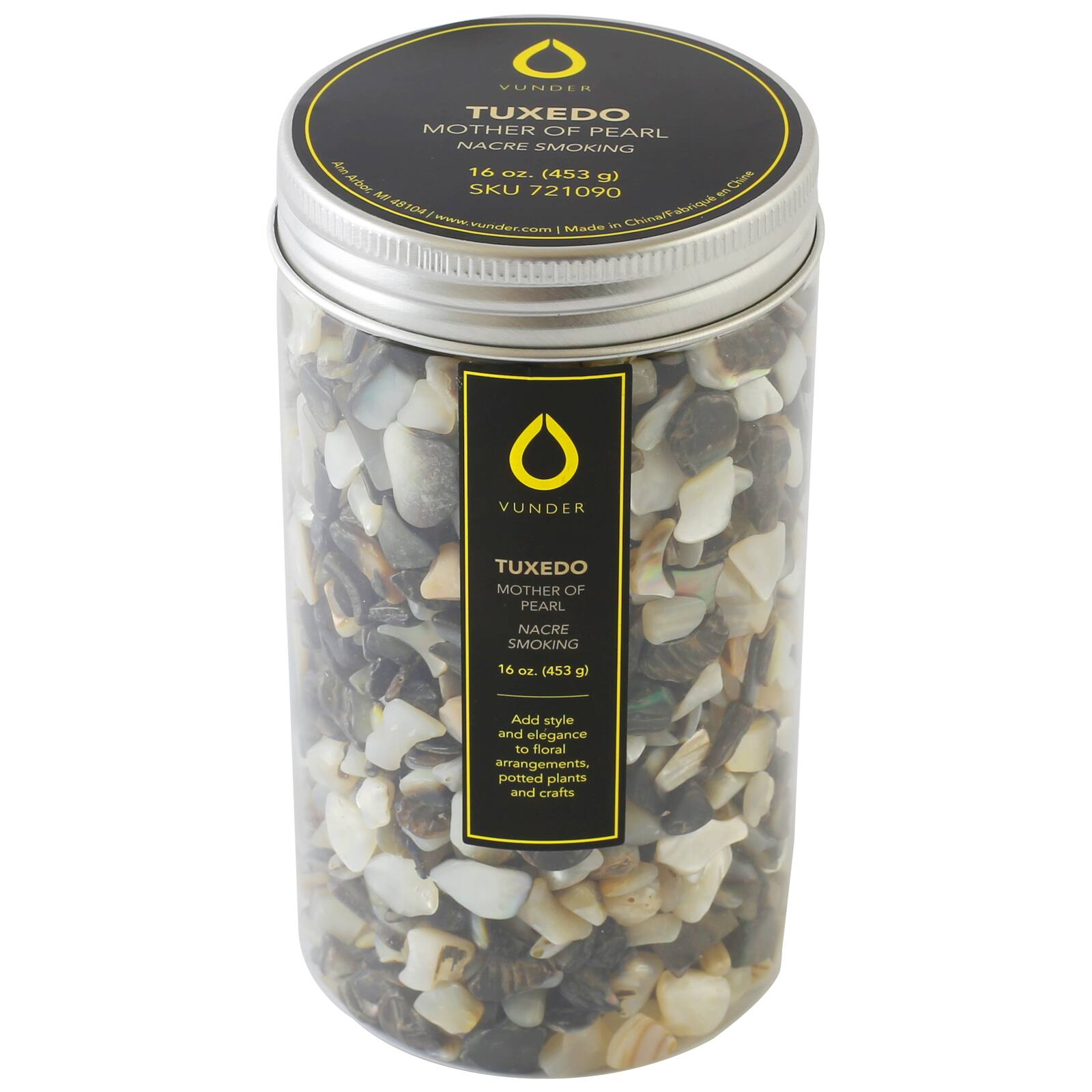 12 Pack: Vunder™ Crushed Tuxedo Mother of Pearl Shells