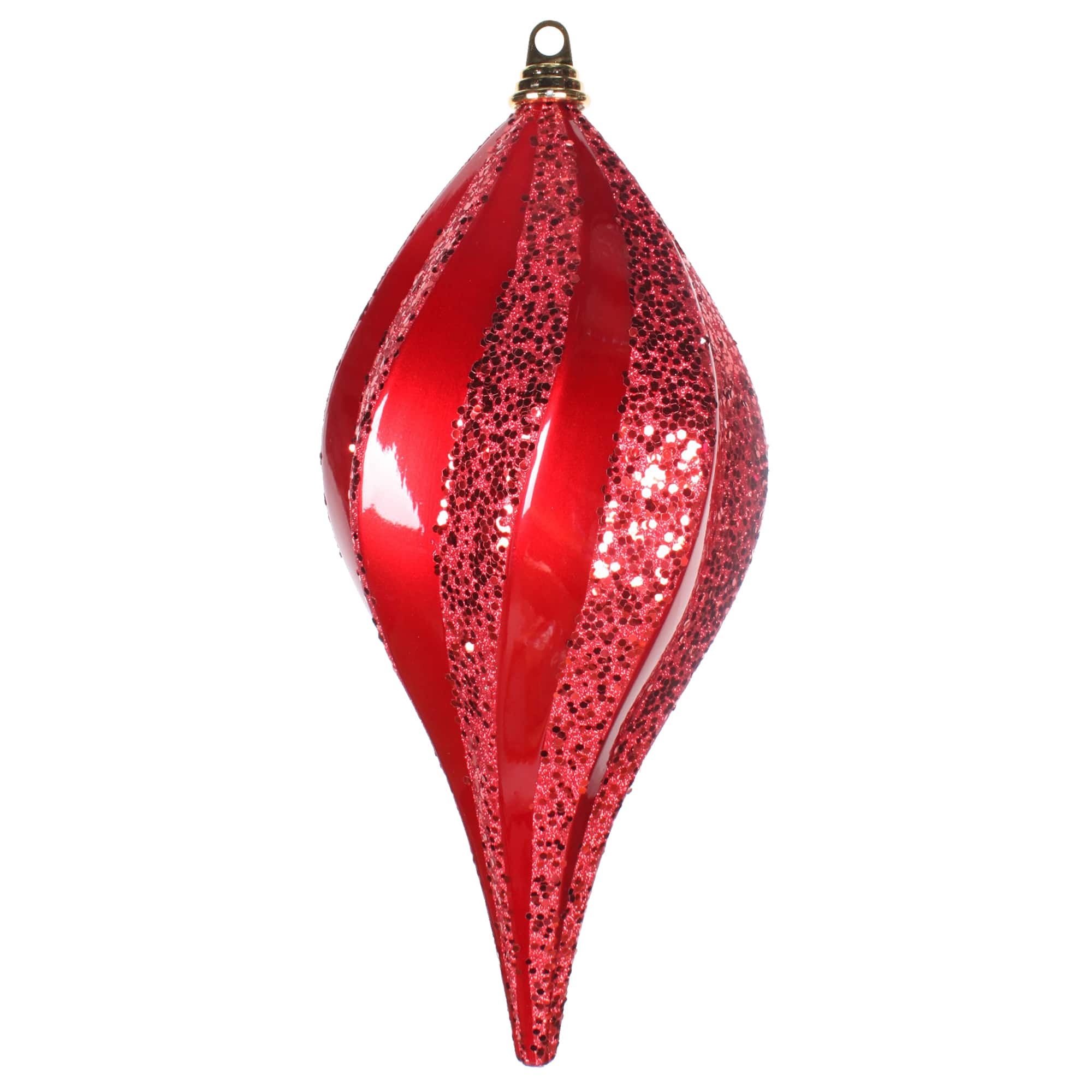 Vickerman 8'' Glitter Swirl Drop Christmas Ornament