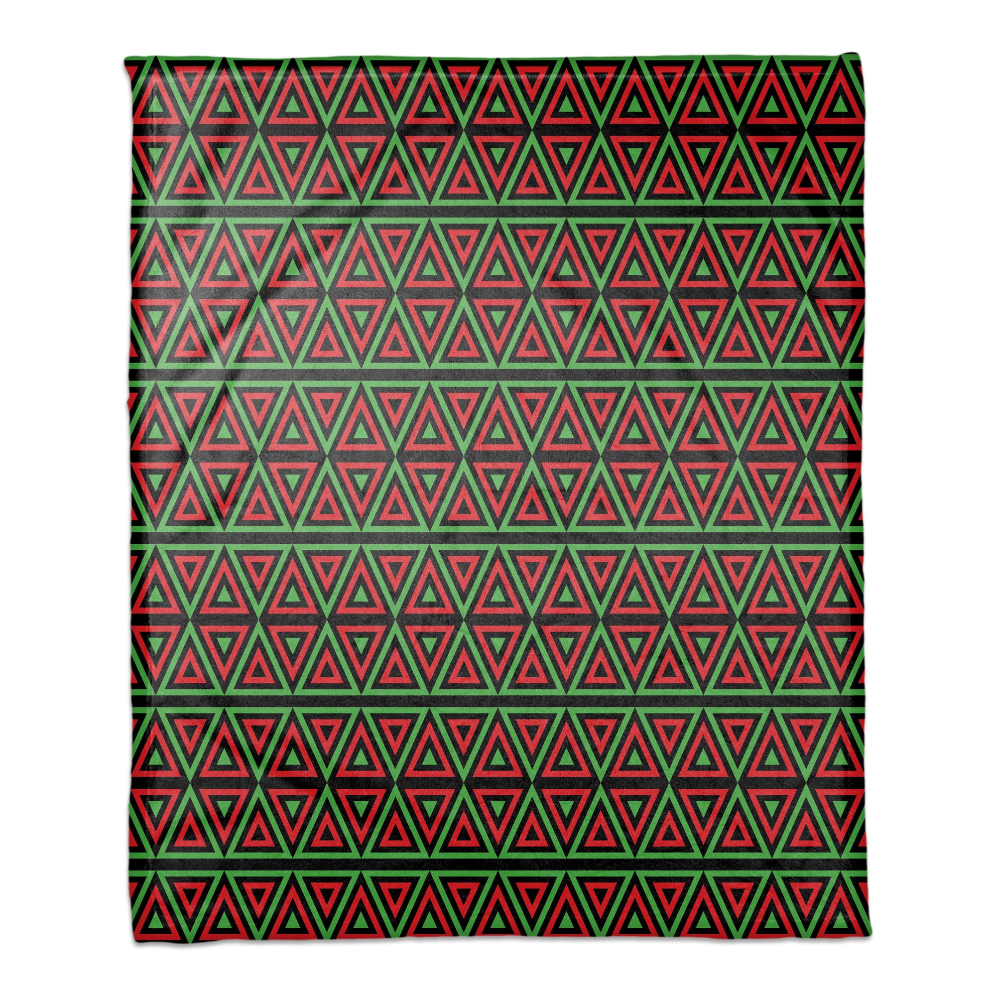 Kwanzaa Red & Green Triangles Coral Fleece Blanket