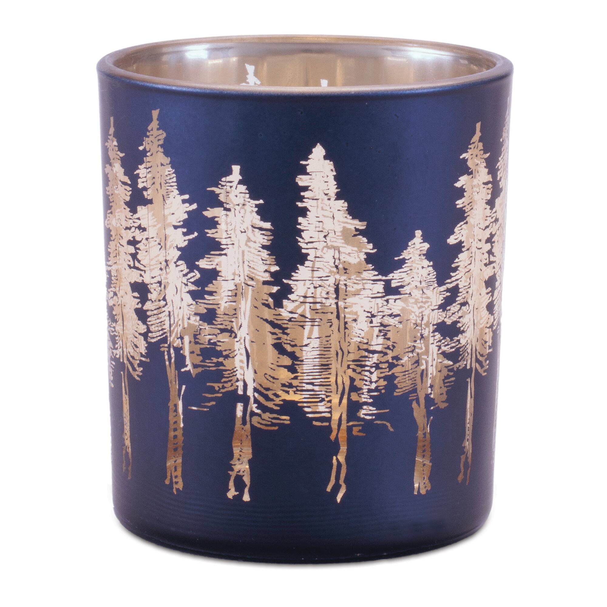 Melrose Pine Tree Print Votive Candle Holders, 3ct.