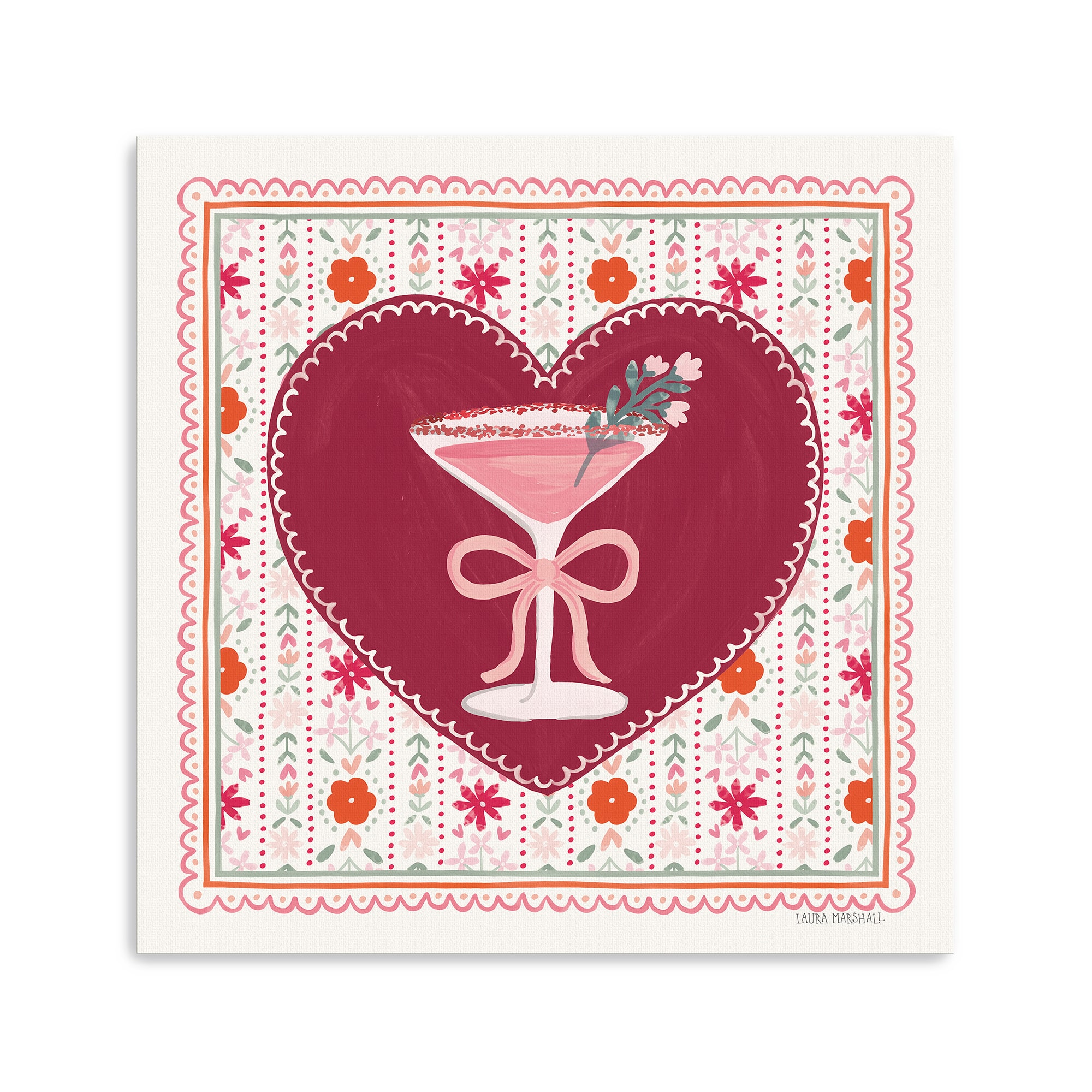 Blooming Hearts IV Cocktail Canvas Giclée Art