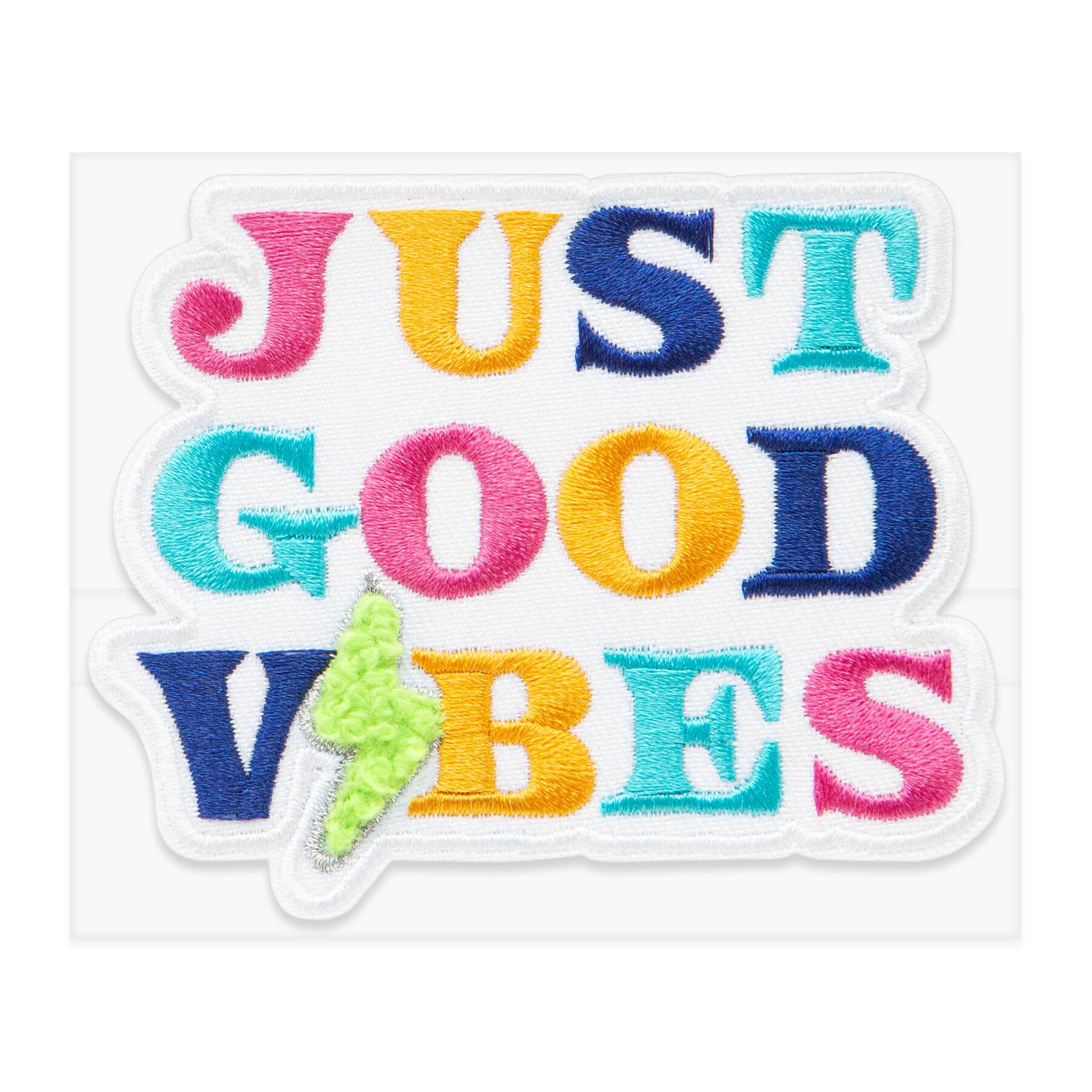 Just Good Vibes Embroidered Iron-On & Adhesive Patch by Make Market®