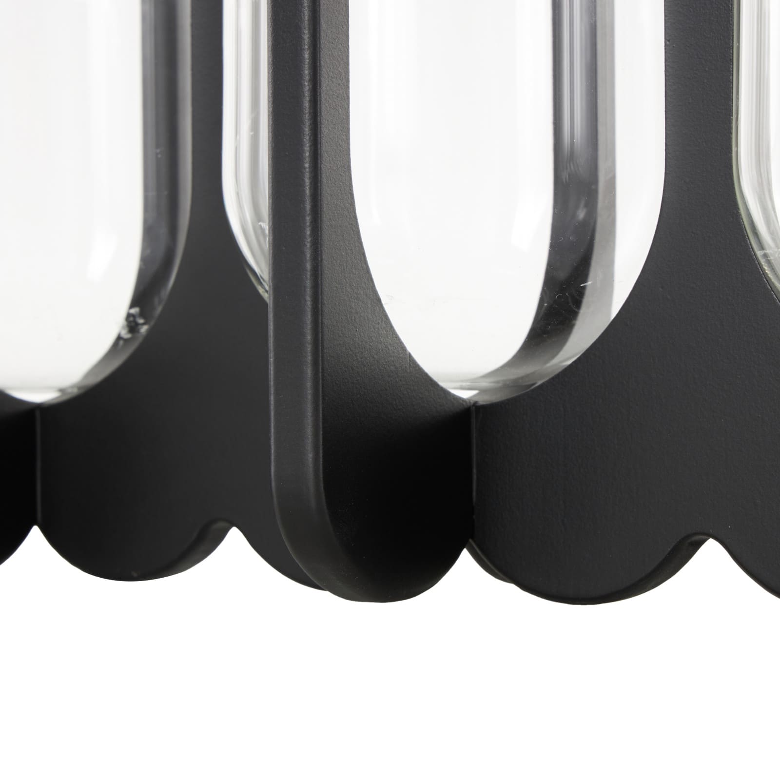 23.25" Black Wood Hurricane 5‑Slot Decorative Candle Holder