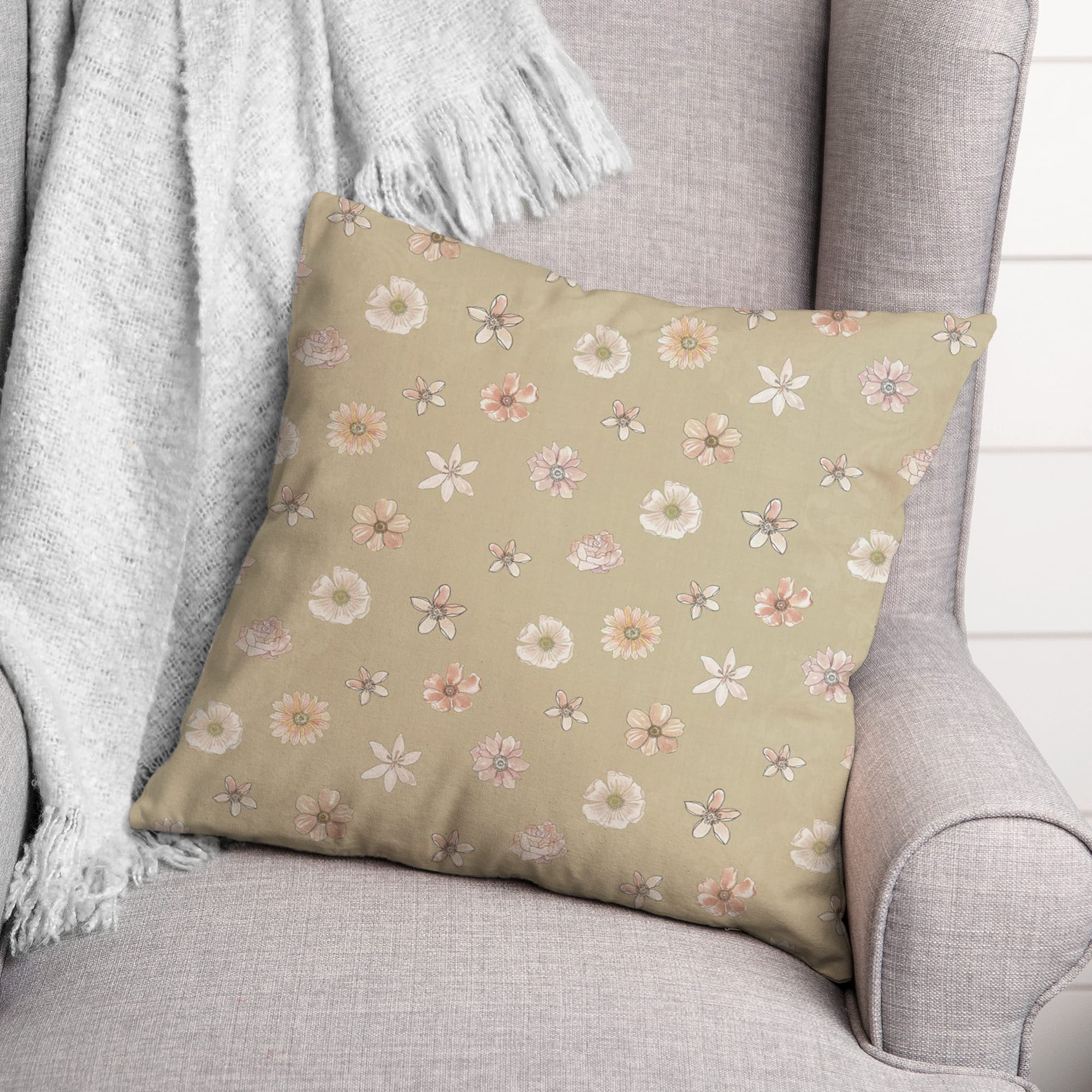 Florals Throw Pillow