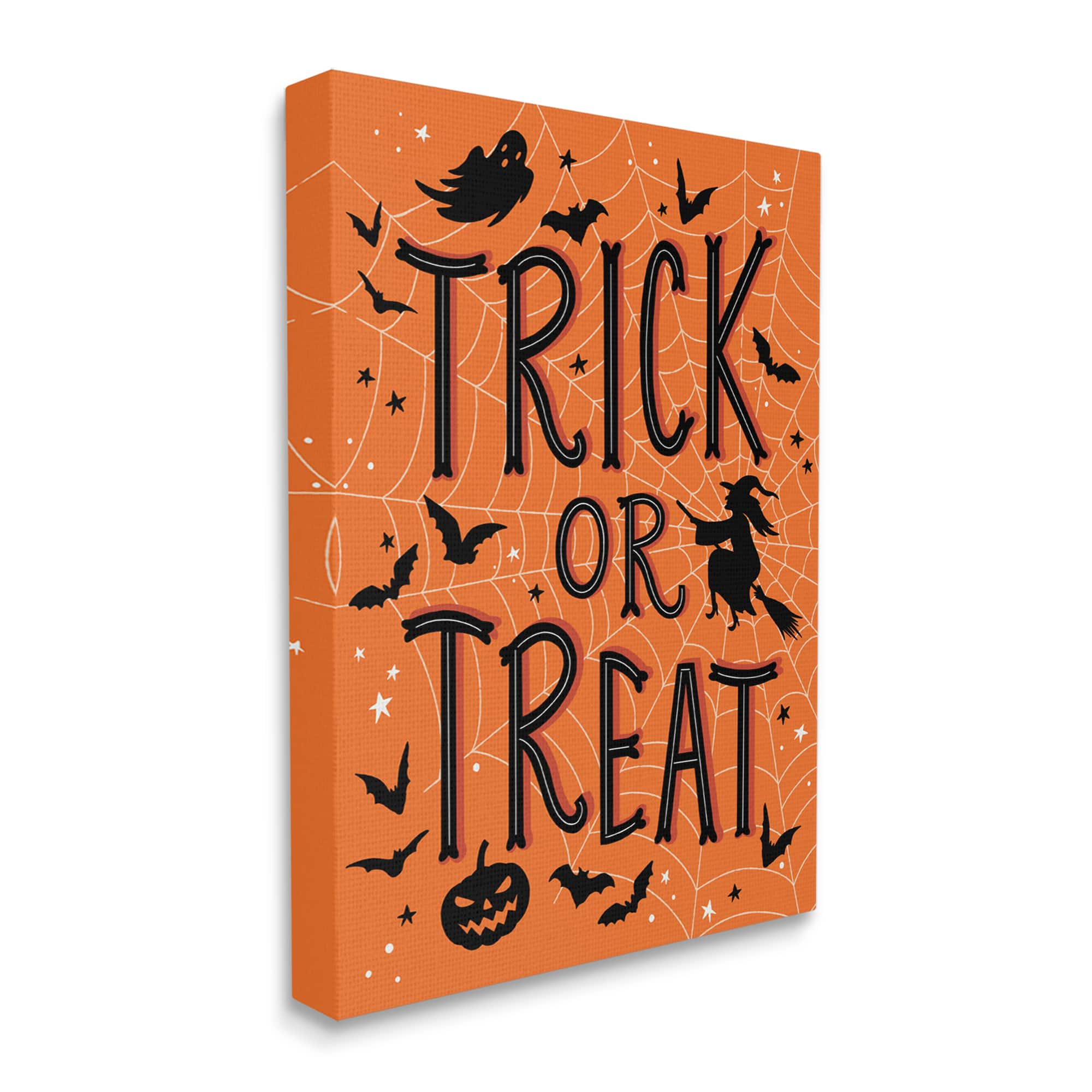 Stupell Industries Trick Or Treat Spider Web Canvas Wall Art