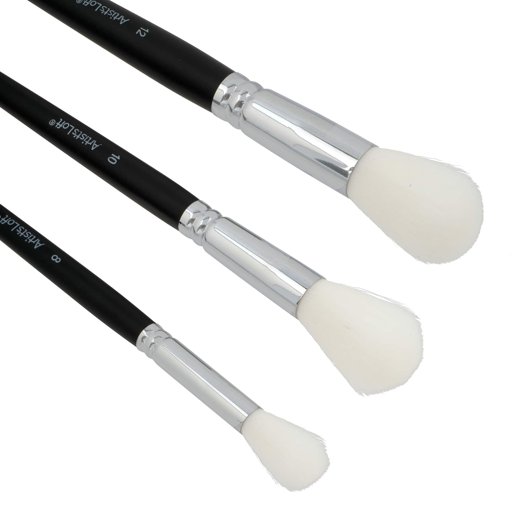 White Taklon 3 Piece Mixed Media Round Mop Brush Set by Artist's Loft®
