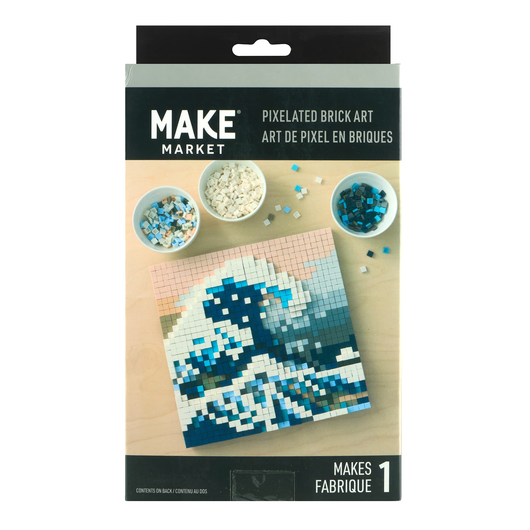 10" x 10" The Great Wave Pixelated Brick Art Kit by Make Market®