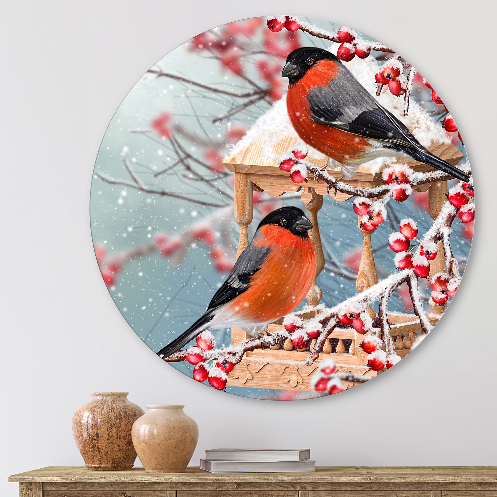 Designart - Two Tits Sit On A Snow-Covered Branch