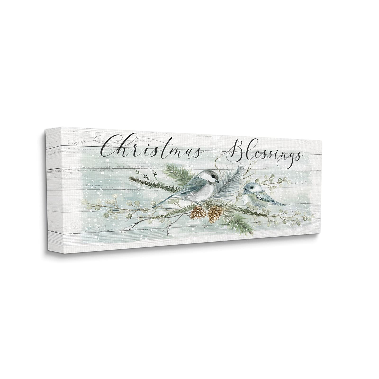 Stupell Industries Rustic Christmas Blessings Canvas Wall Art