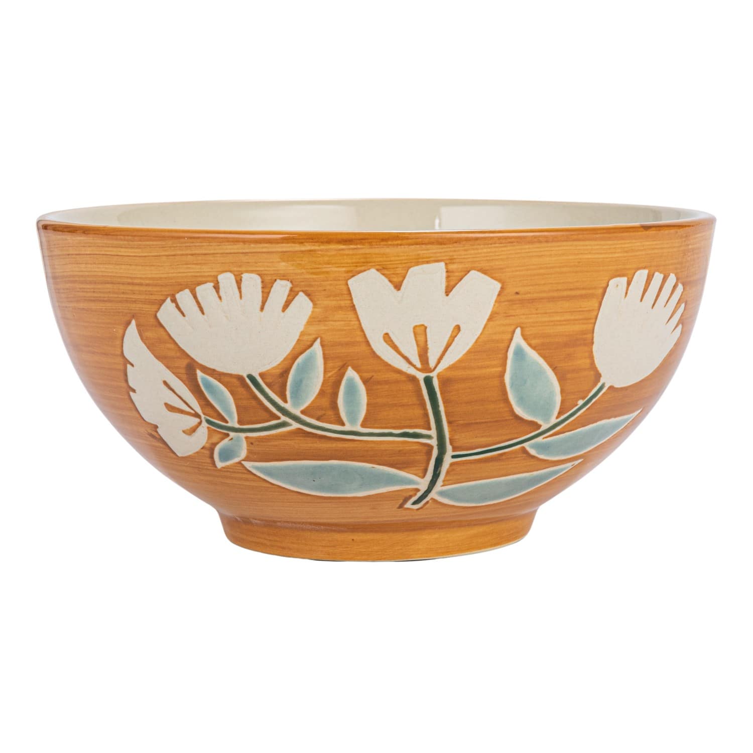 Hello Honey® 8" Hand-Painted Wax Relief Pattern Stoneware Bowls, 6ct.