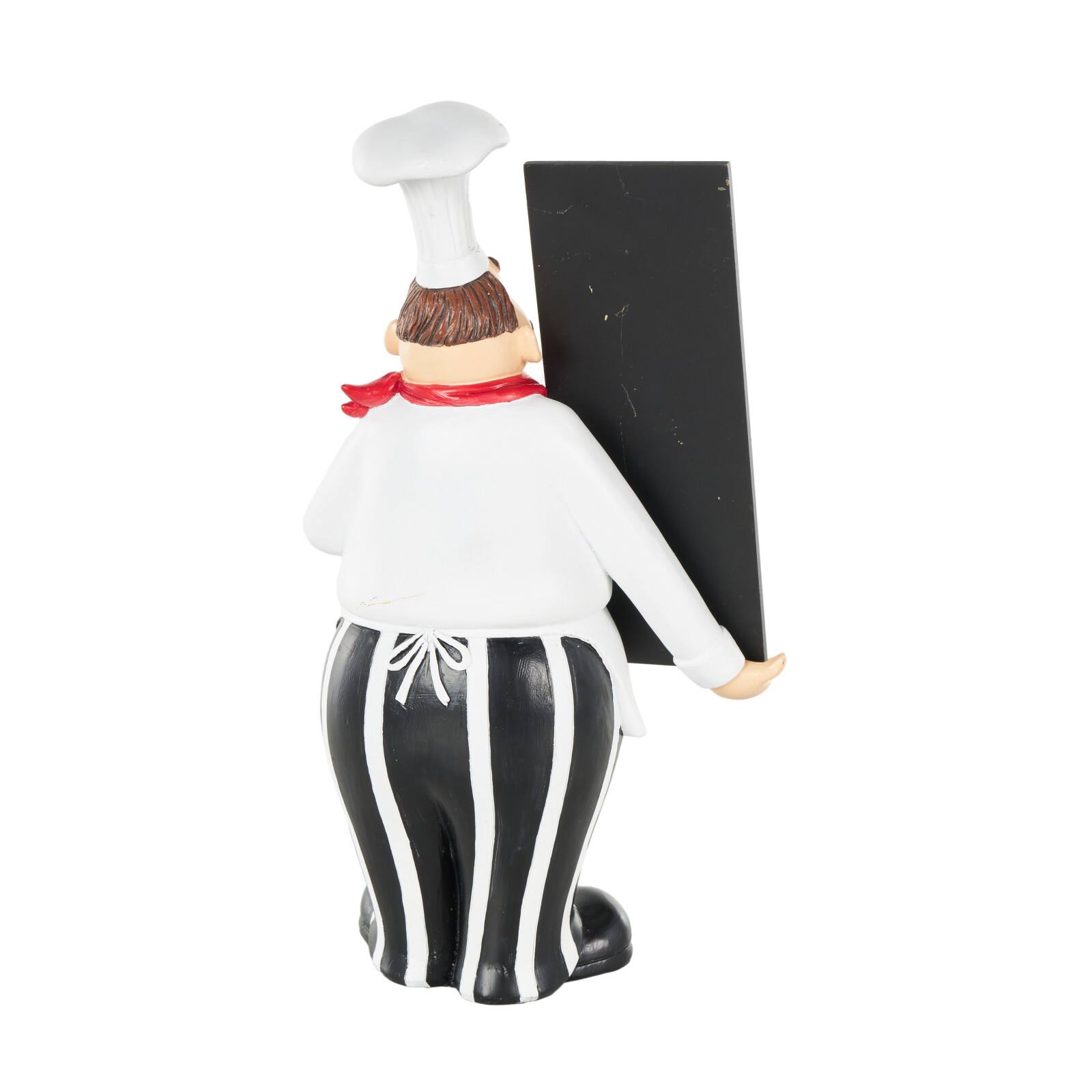 14.5" White with Chalkboard Polystone Chef Decorative Figurine Sculpture