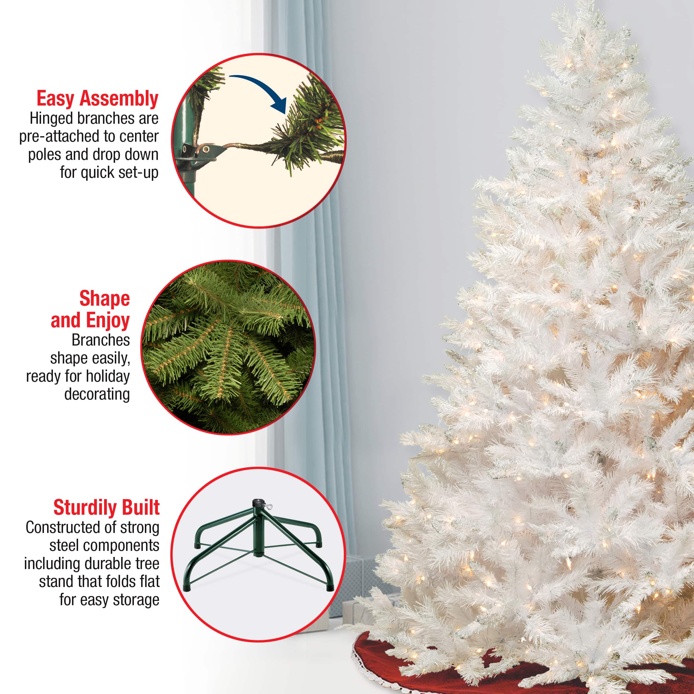 6.5ft. Pre-Lit Winchester White Pine Artificial Christmas Tree, Clear Lights