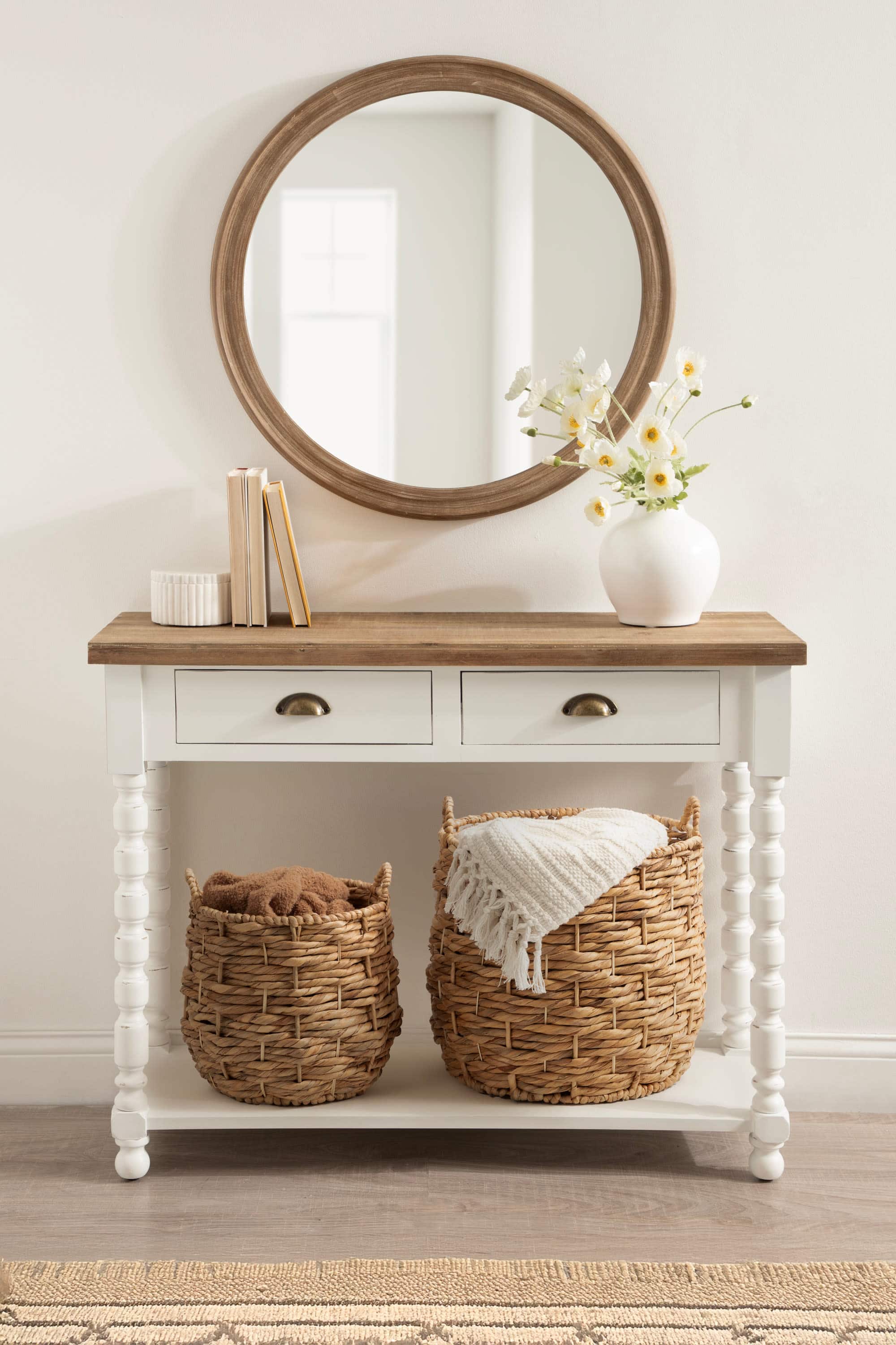 Kate and Laurel Livia Round Woven Basket Set