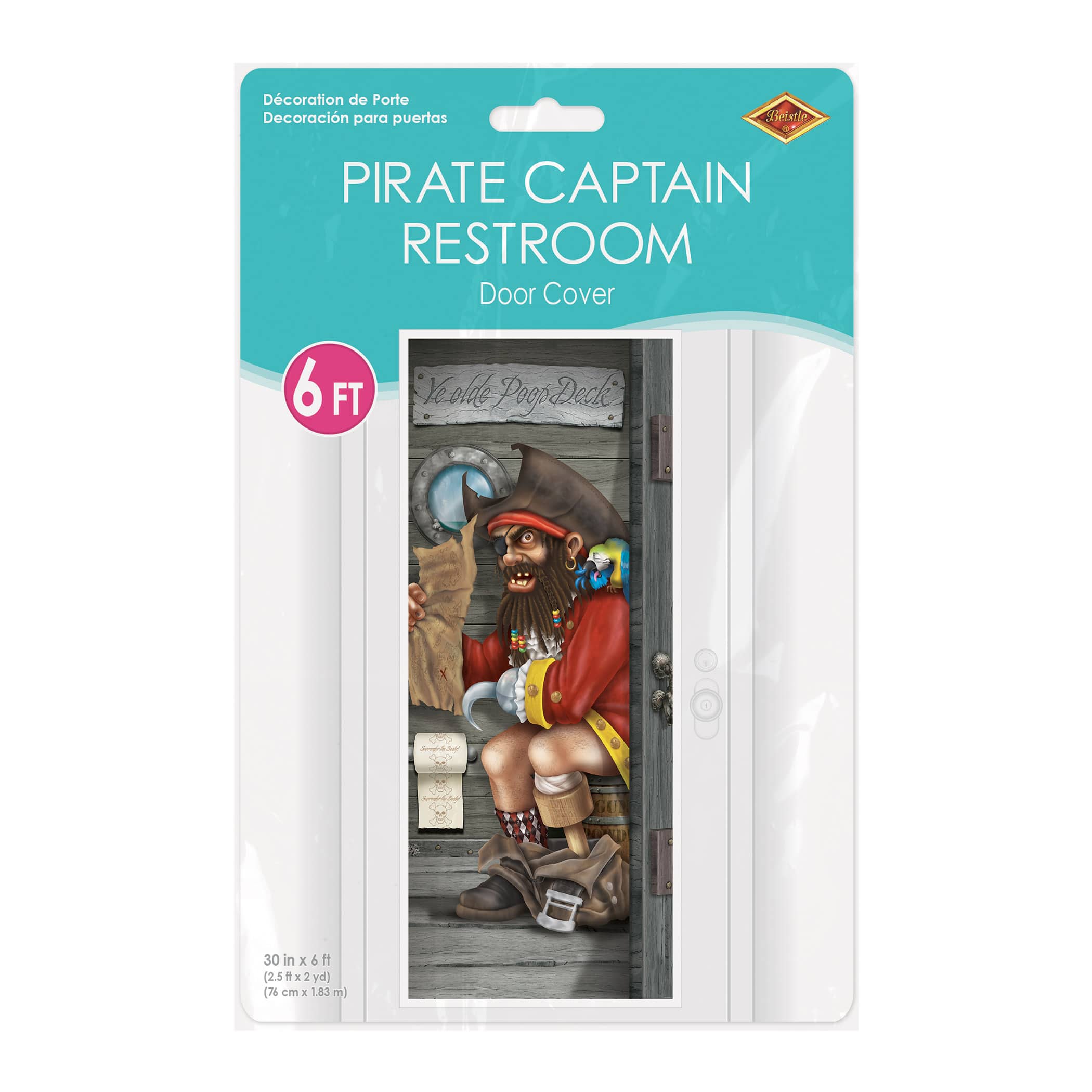 Beistle 6ft. Pirate Captain Restroom Door Covers, 2ct.