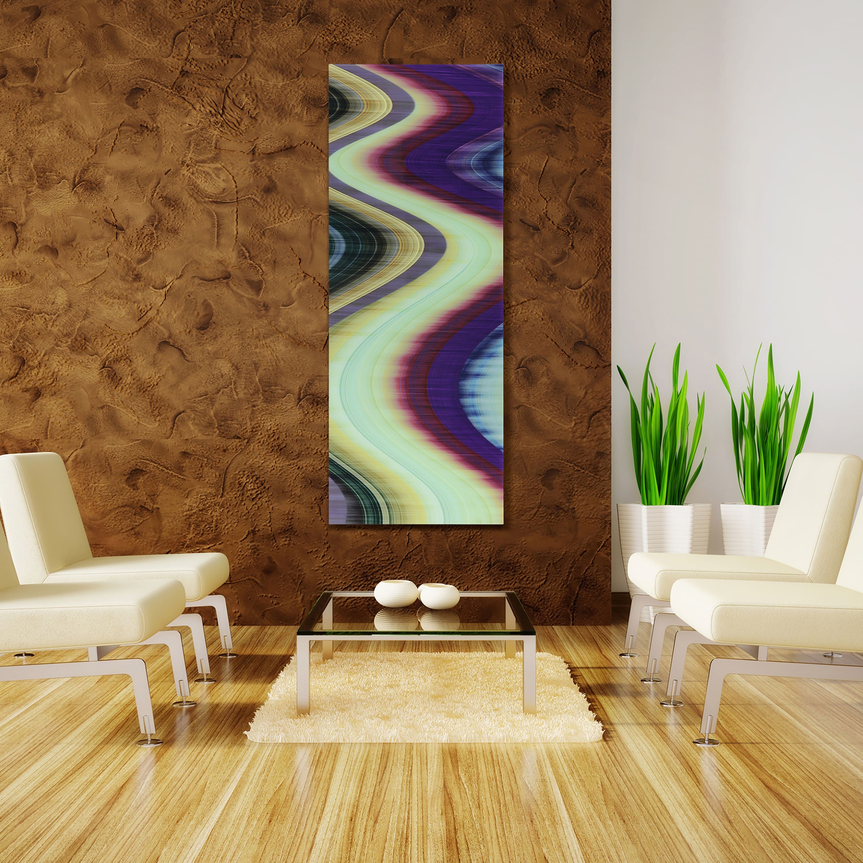 Empire Art Direct 24" x 63" Rumba Abstract 3 Frameless Free Floating Printed Tempered Glass Wall Art